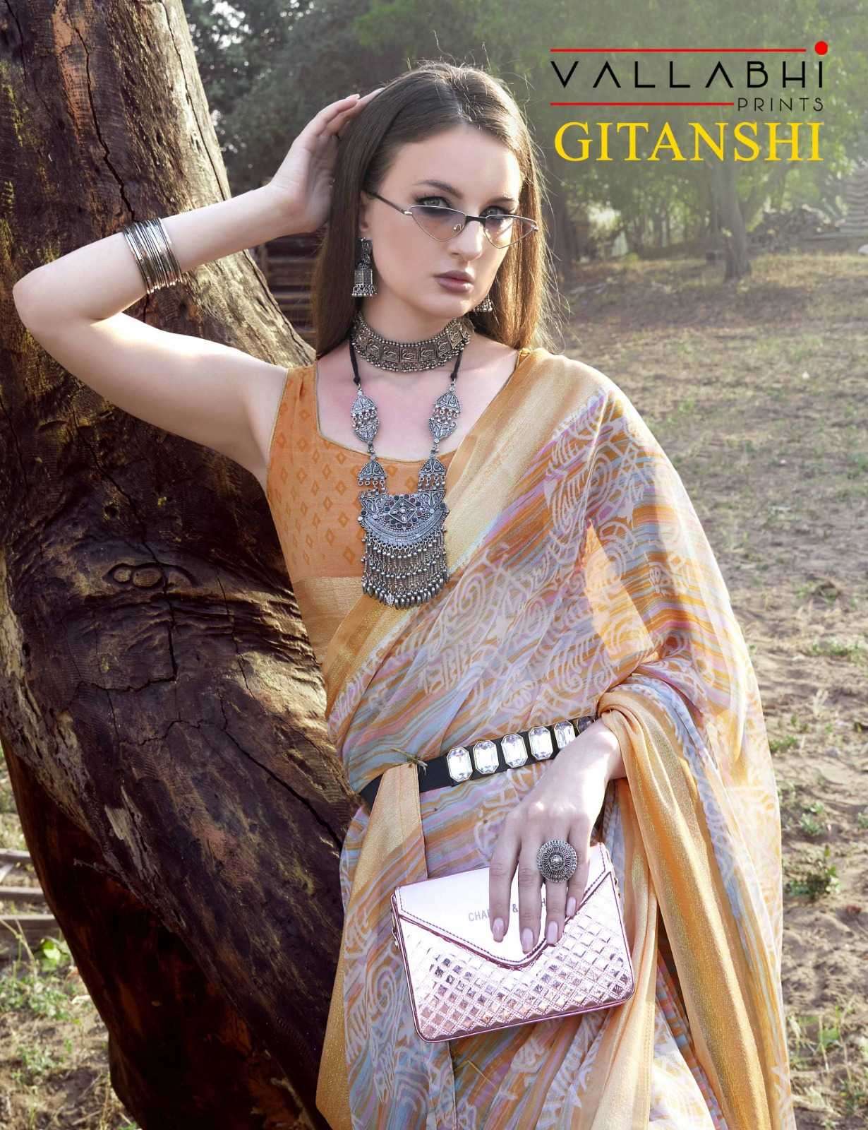 vallabhi prints gitanshi 26951-26956 georgette printed saree