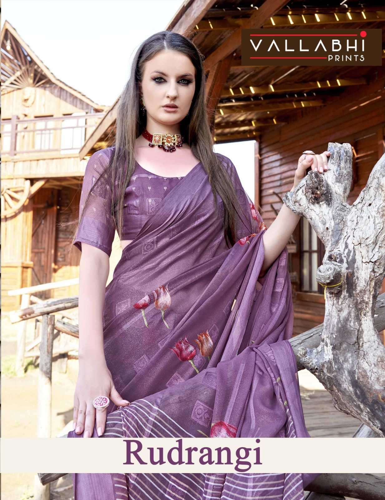 vallabhi prints rudrangi series 26871-26876 Shimmer Georgette saree