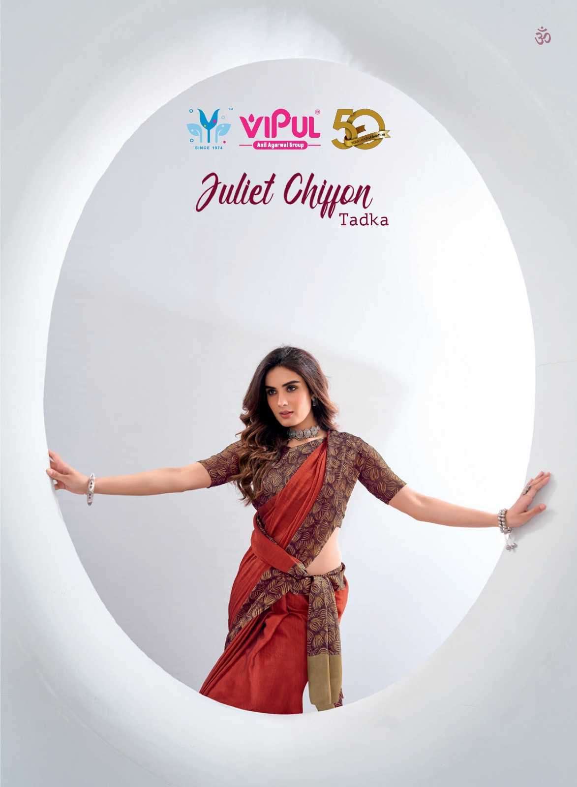 vipul juliet chiffon tadka series 82017-82027 chiffon saree