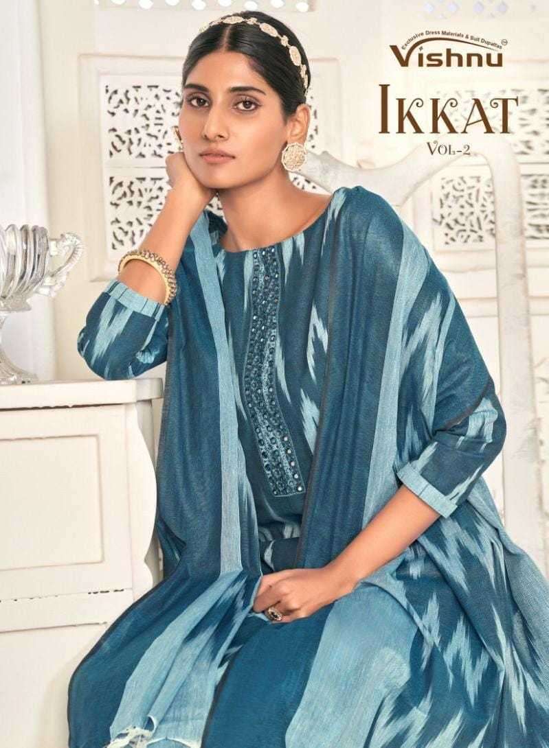 vishnu ikkat vol 2 series 36001-36010 pure cotton ikkat suit