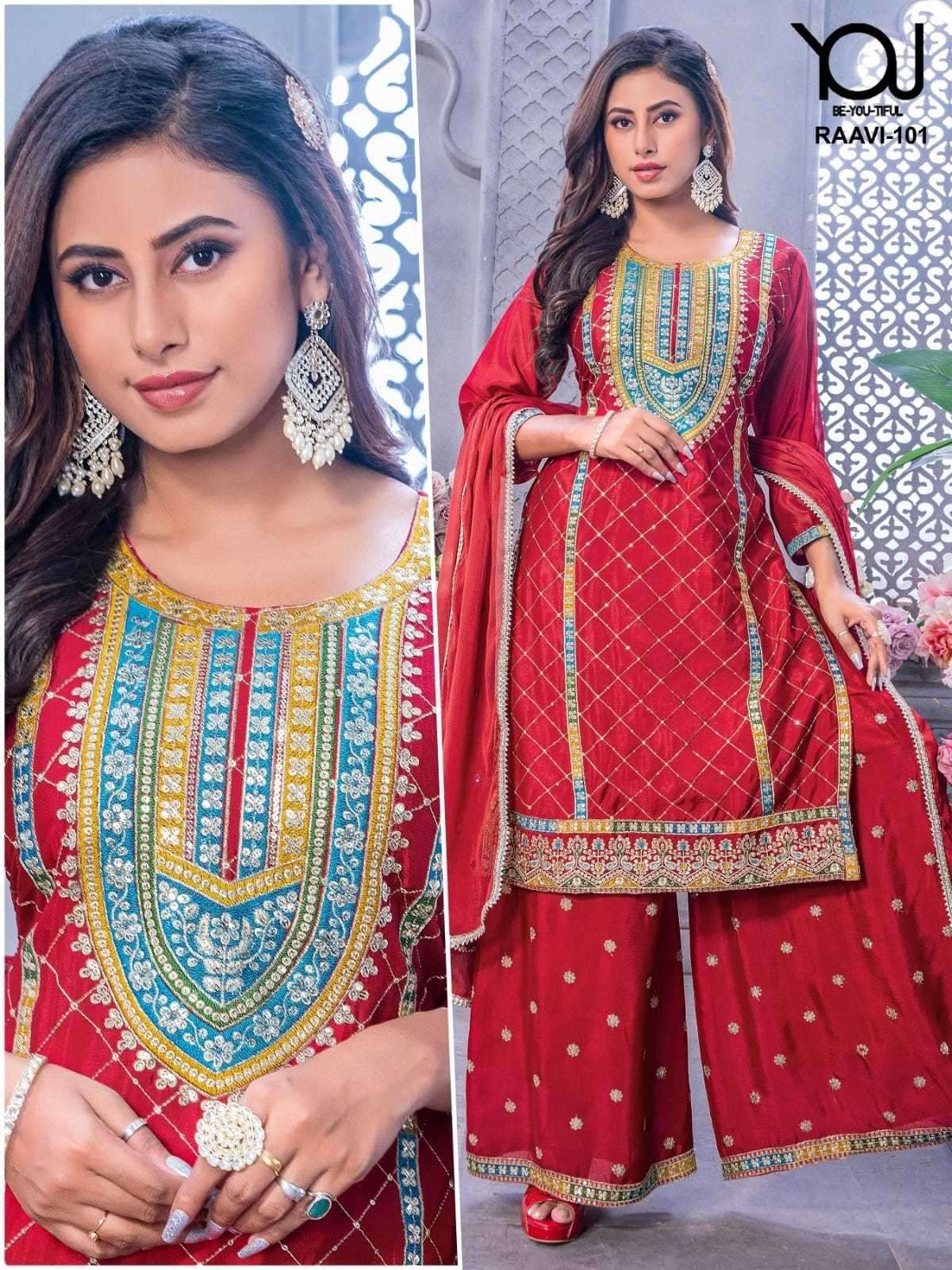 wanna raavi series 101-103 Heavy Chinon sharara suit 