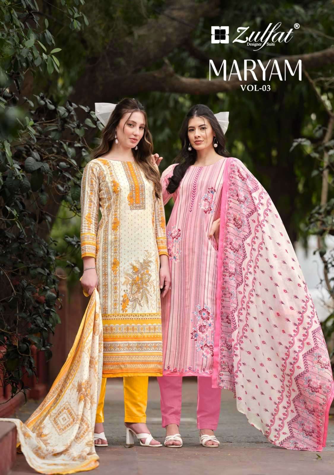 zulfat maryam vol 3 series 541001-541008 Pure Cotton suit 