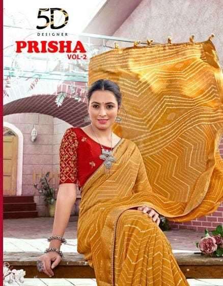 5d designer prisha vol 2 series 40363-40368 georgette saree