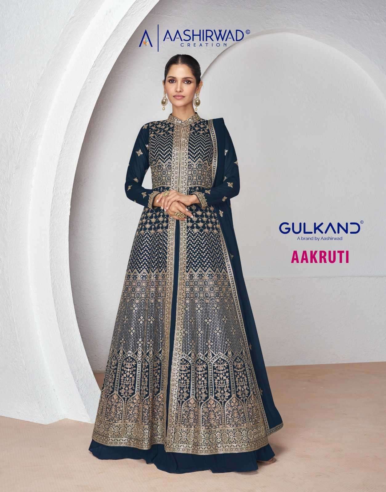 aashirwad aakruti series 9955-9958 real georgette readymade suit 
