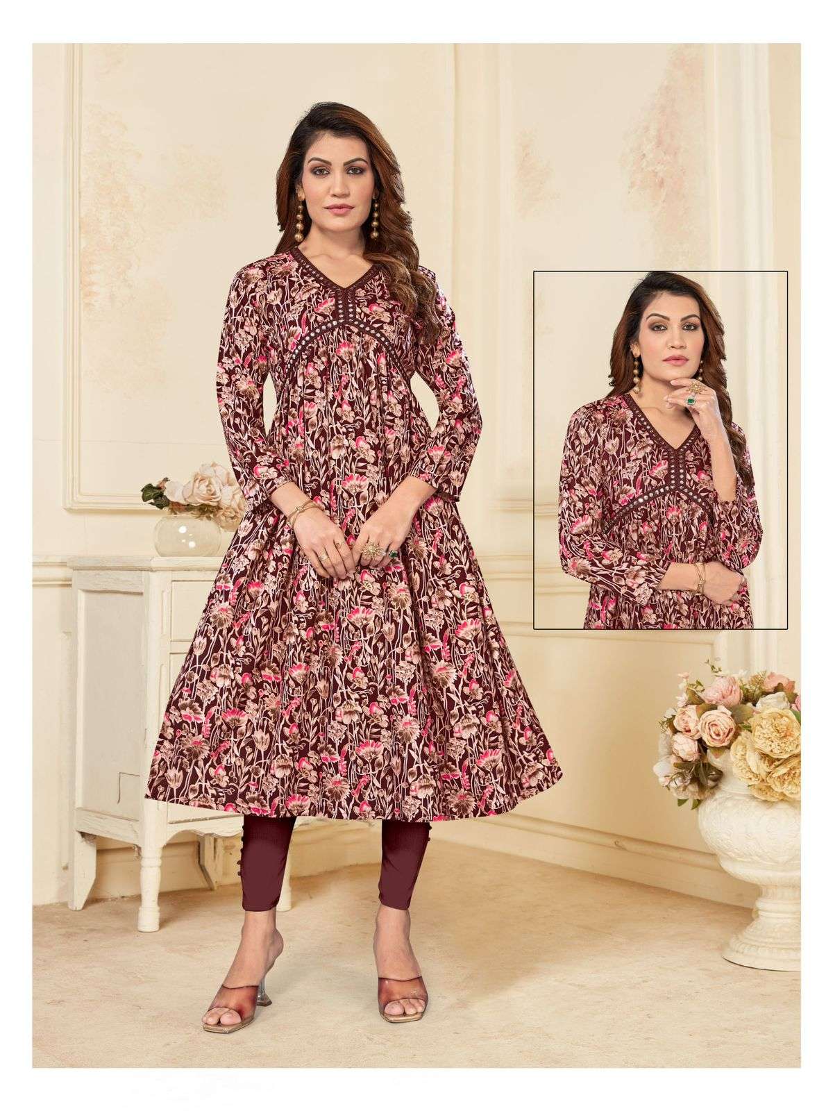Alia 2.0 designer 14 kg Heavy Rayon  Print with Foil Work kurti