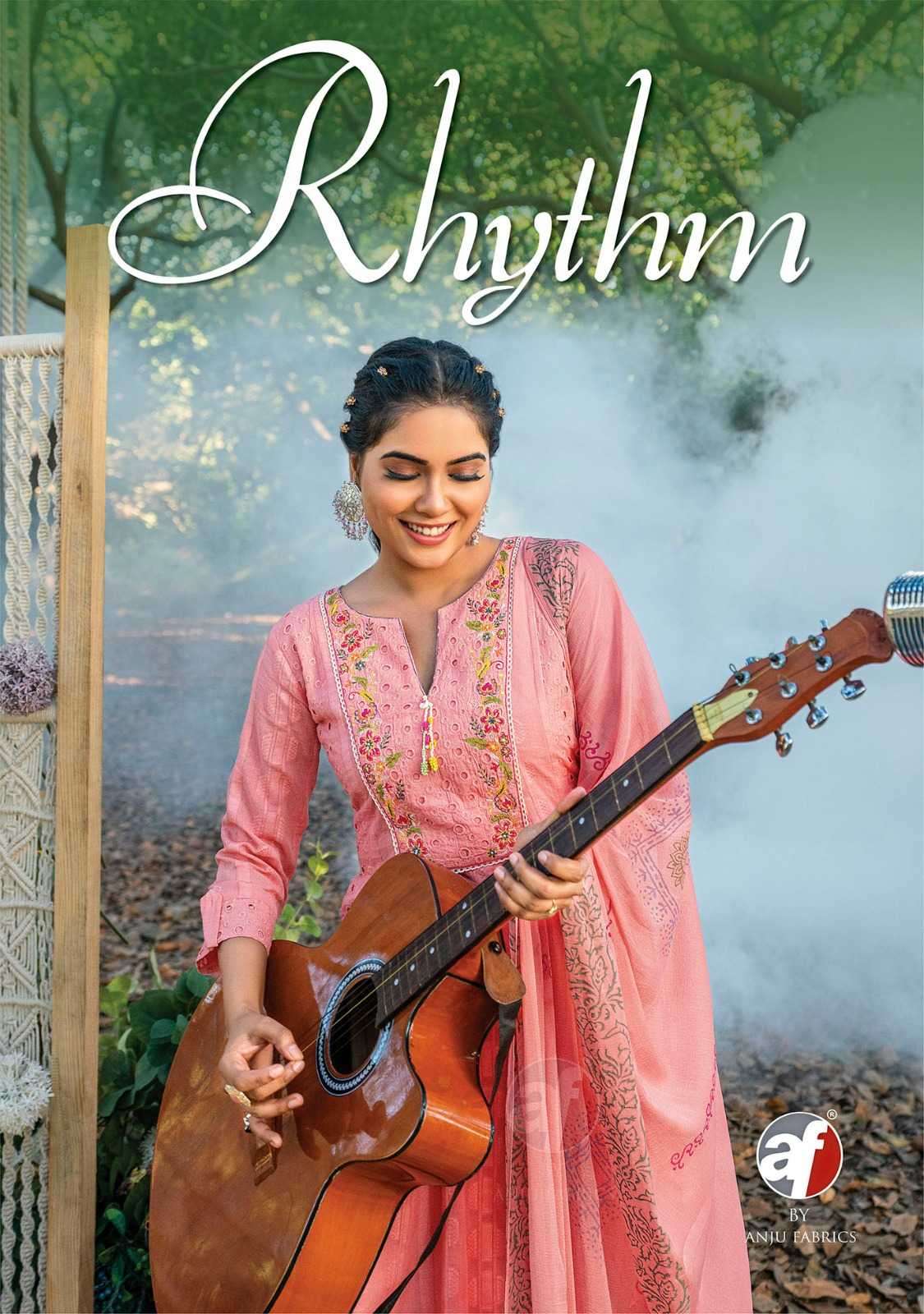 anju fabrics rhythm series 3571-3575 cotton readymade suit