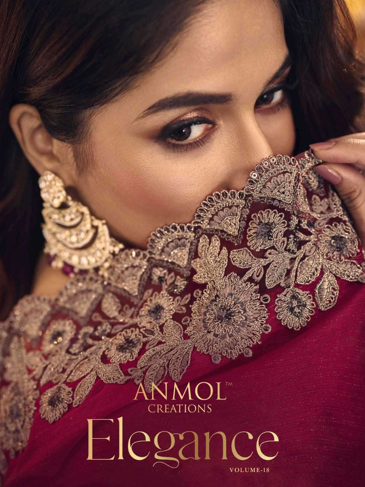 anmol elegance vol 18 series 13001-13014 georgette saree