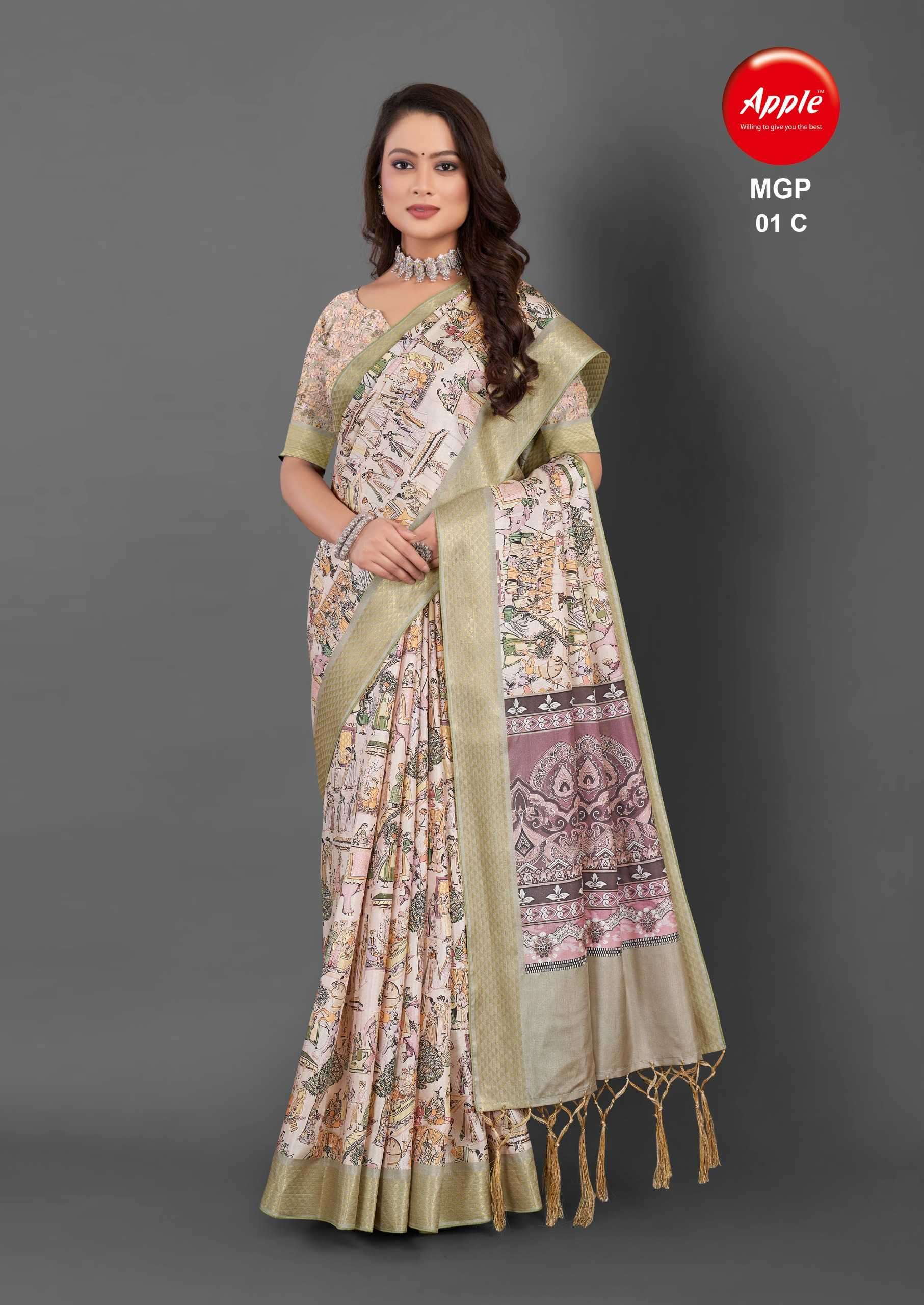 apple mgp vol 1 manipuri gold printed saree