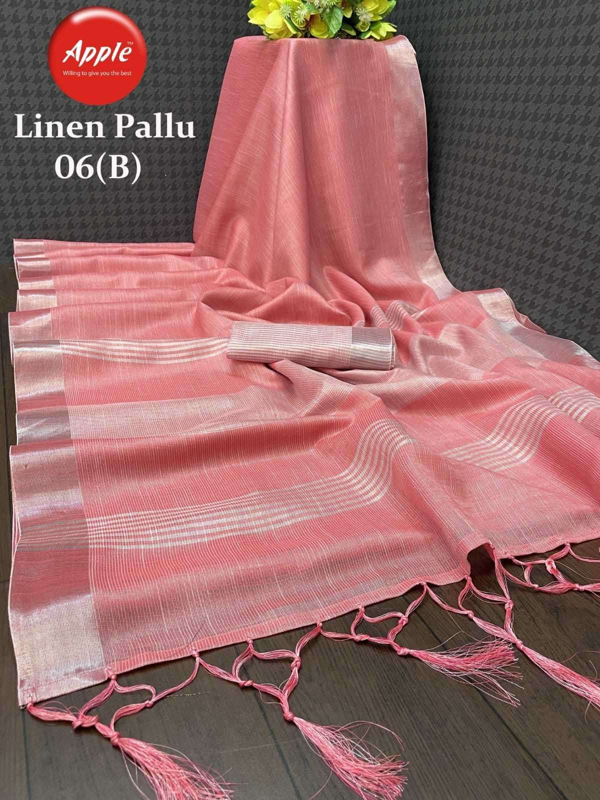 apple sarees linen pallu festival style saree exports