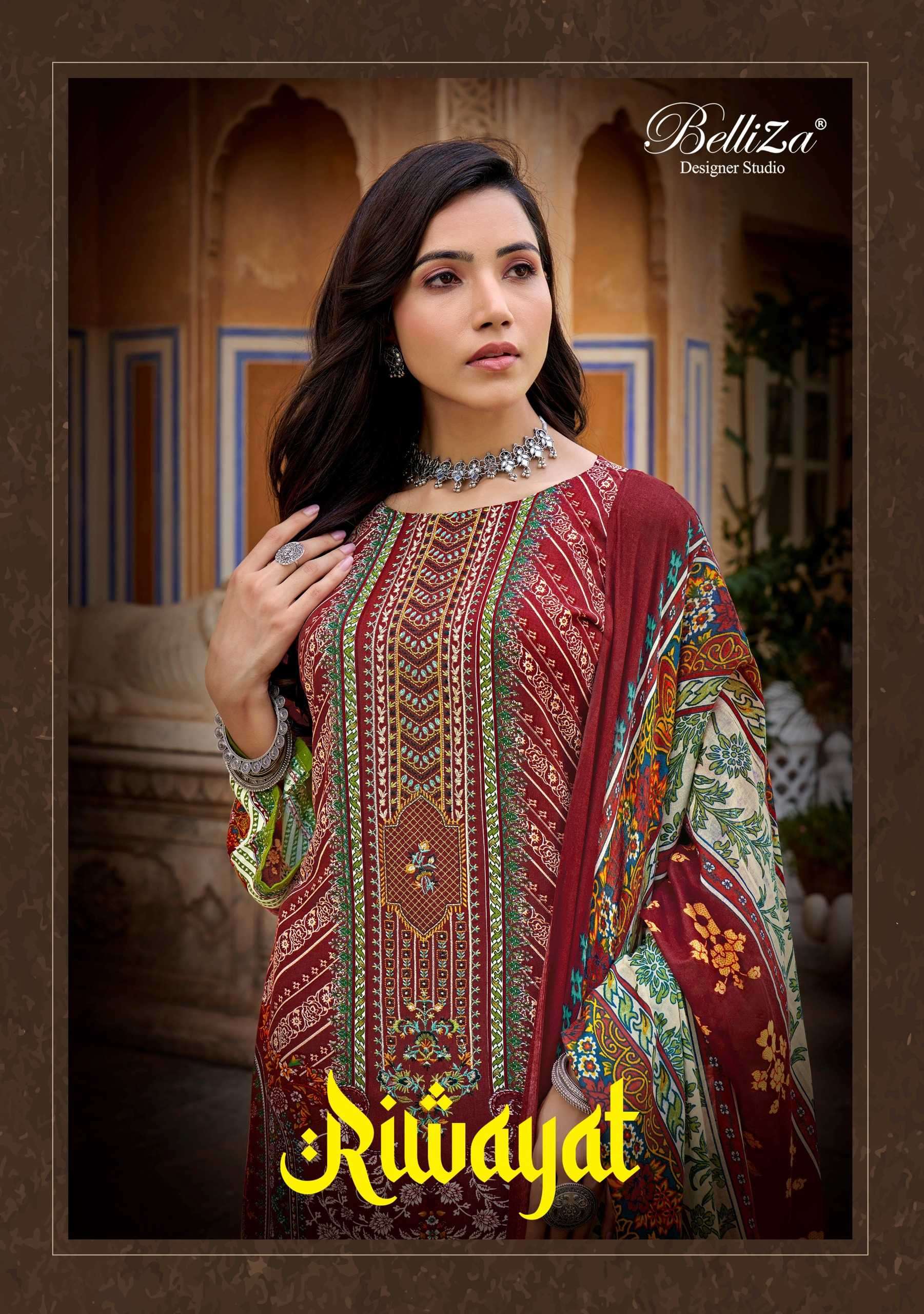 belliza riwayat series 925001-925008 Pure Viscose Rayon suit