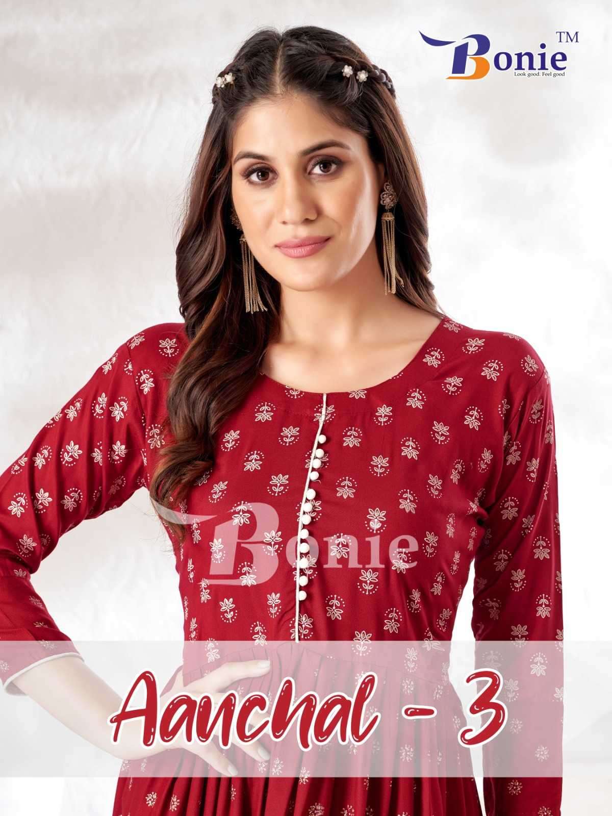 bonie aanchal vol 3 series 3001-3006 rayon 14kg kurti 