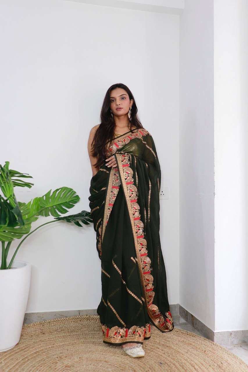 BT-01 AARADHYA designer  Superb Soft Refined Georget Silk Saree 