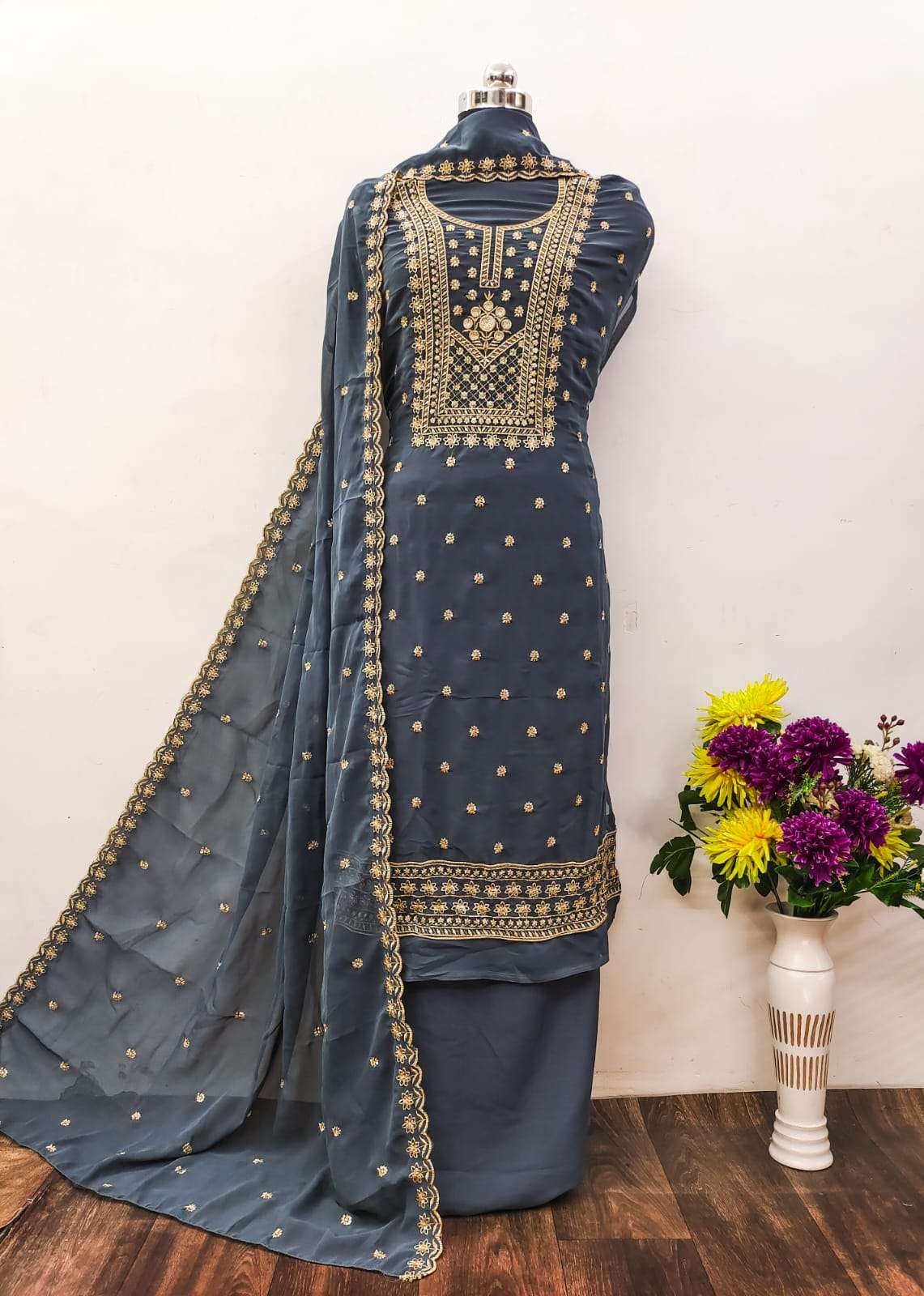 bt 2205 designer JORJET  EMBROIDERY suit