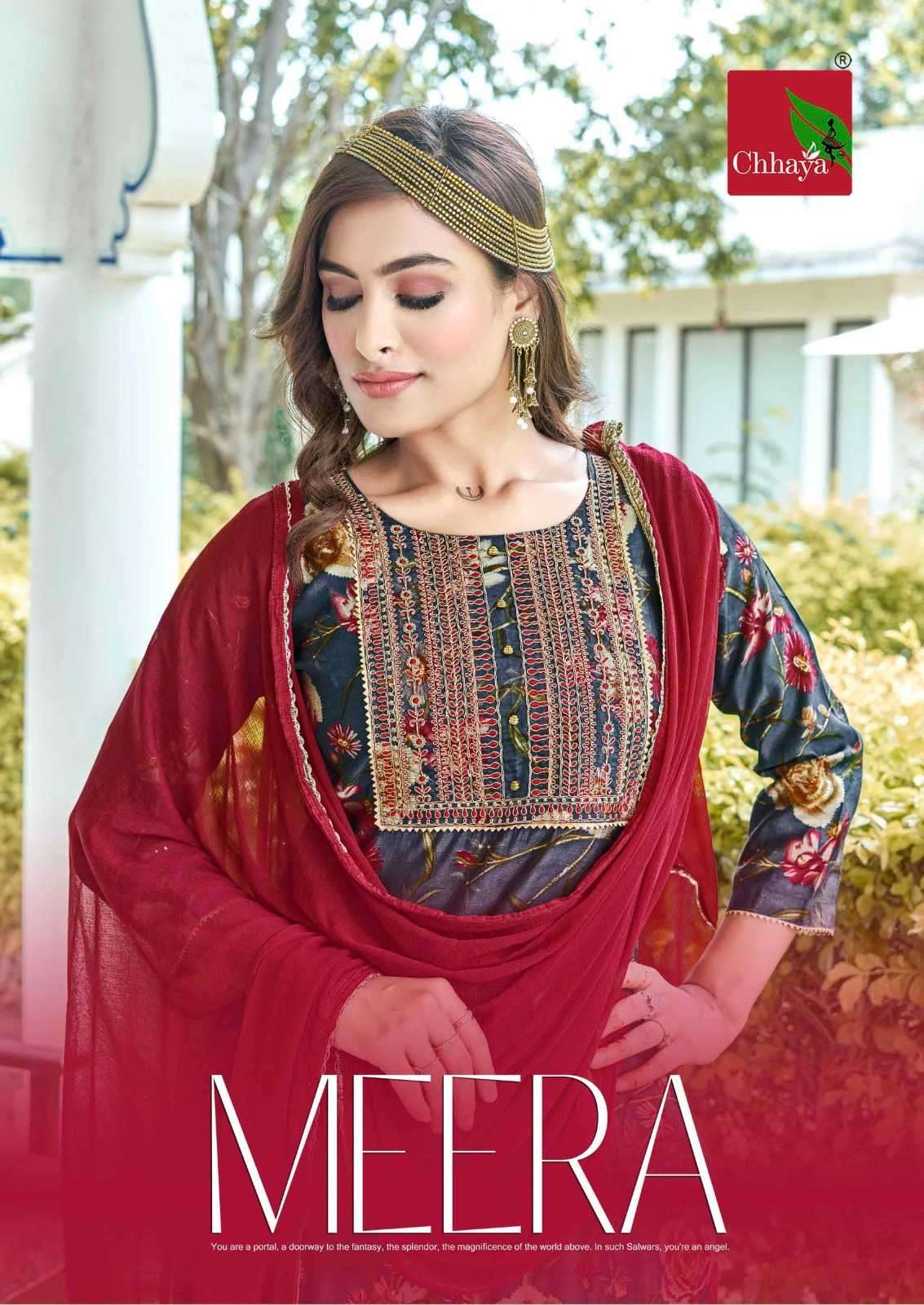 chhaya kurti meera series 1001-1006 Heavy modal print silk readymade suit 