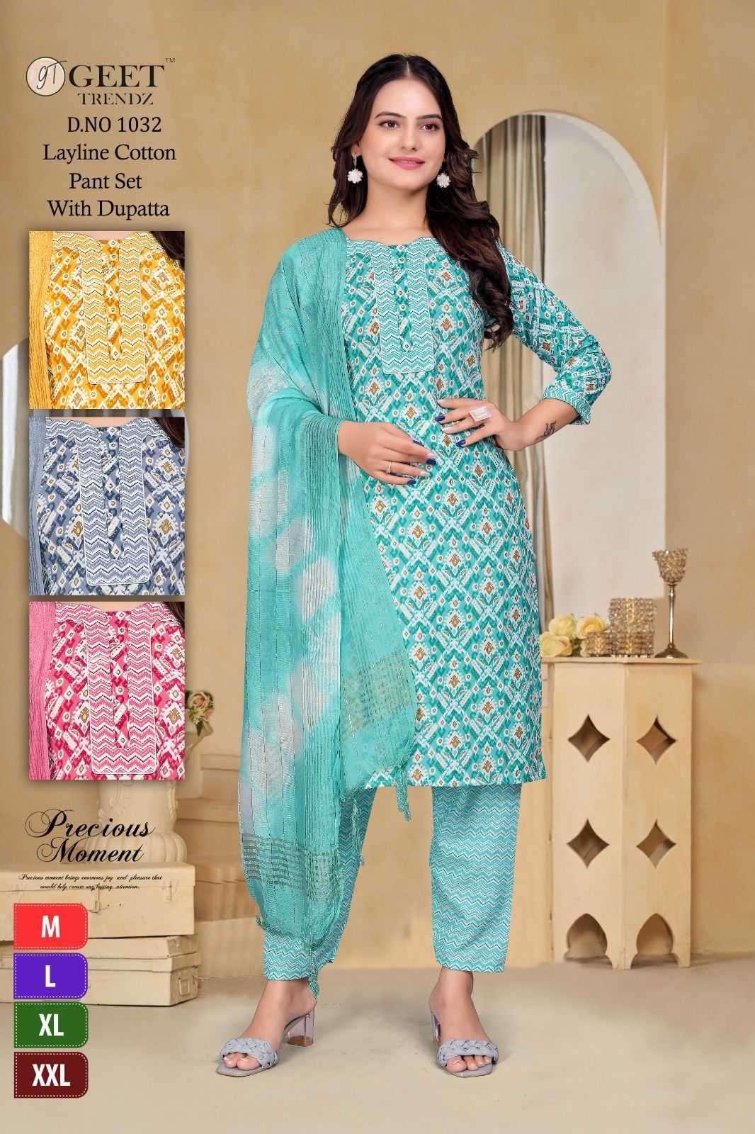 geet trendz layline cotton pant set series 1021-1035 Layline cotton readymade suit 