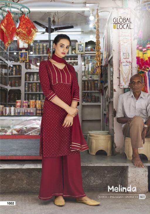 Global Local Melinda DESIGNER Dobby stylish Rayon readymade suit
