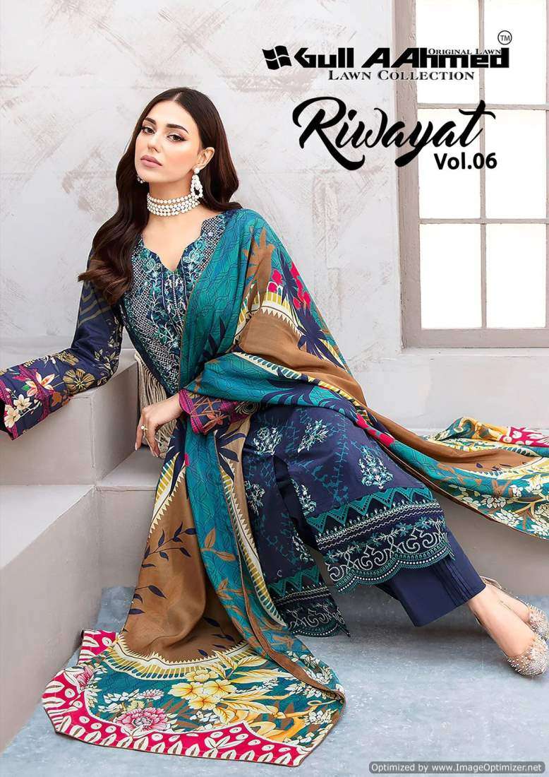 Gull A Ahmed Riwayat Vol-6 series 6001-6006 Heavy Lawn Cotton suit