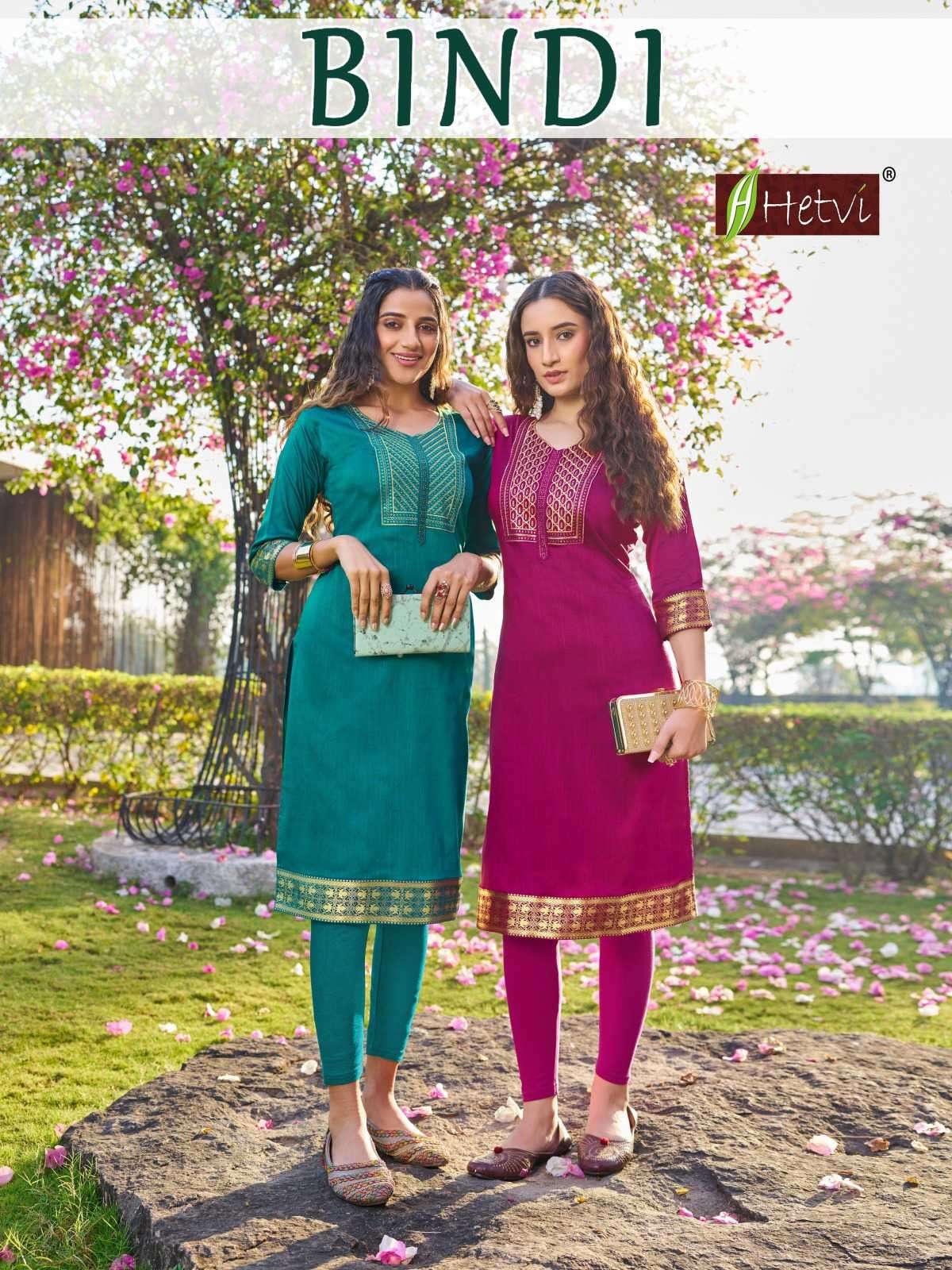 hetvi bindi series 1001-1006 Silk slub kurti