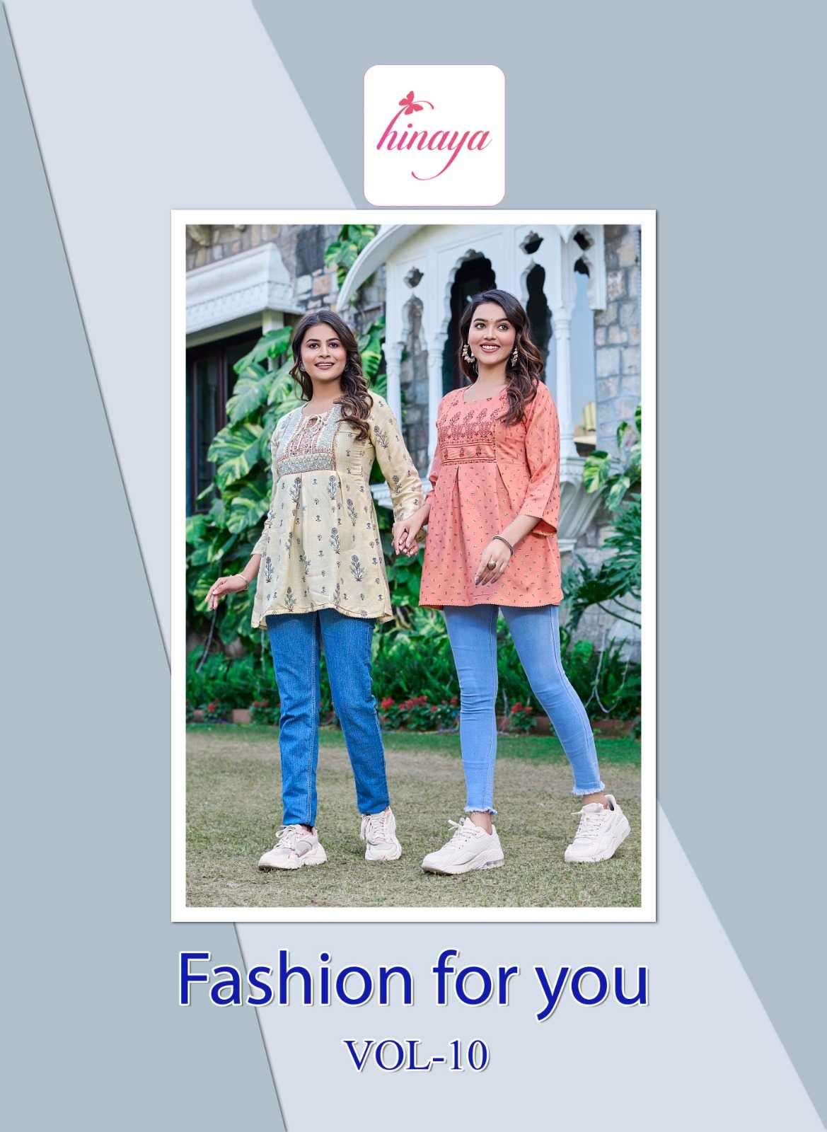 hinaya fashion 4 you vol 10 series 10001-10008 14 kg rayon short tops 