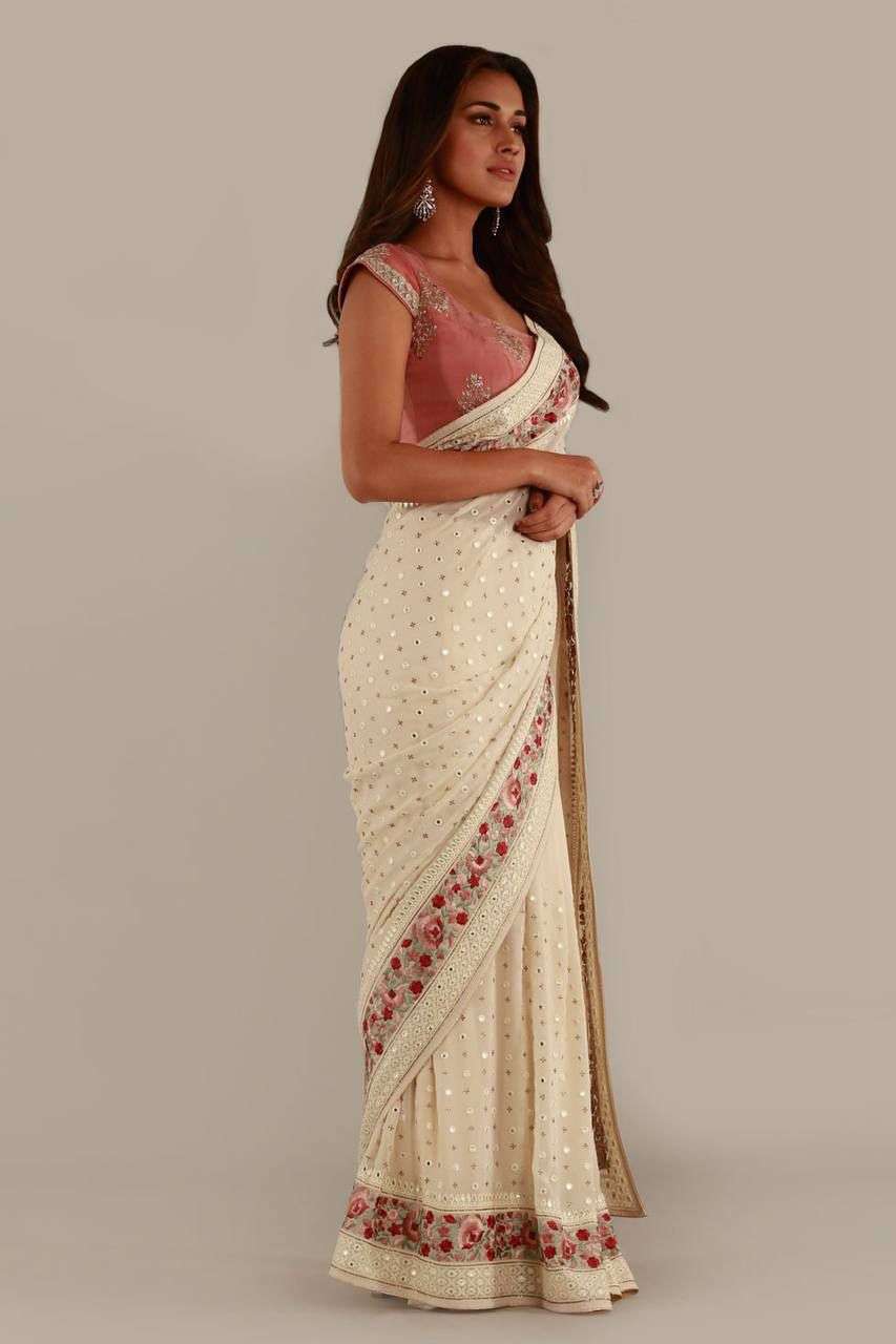 Hoor designer Superb Soft Refined Georget Silk Saree 