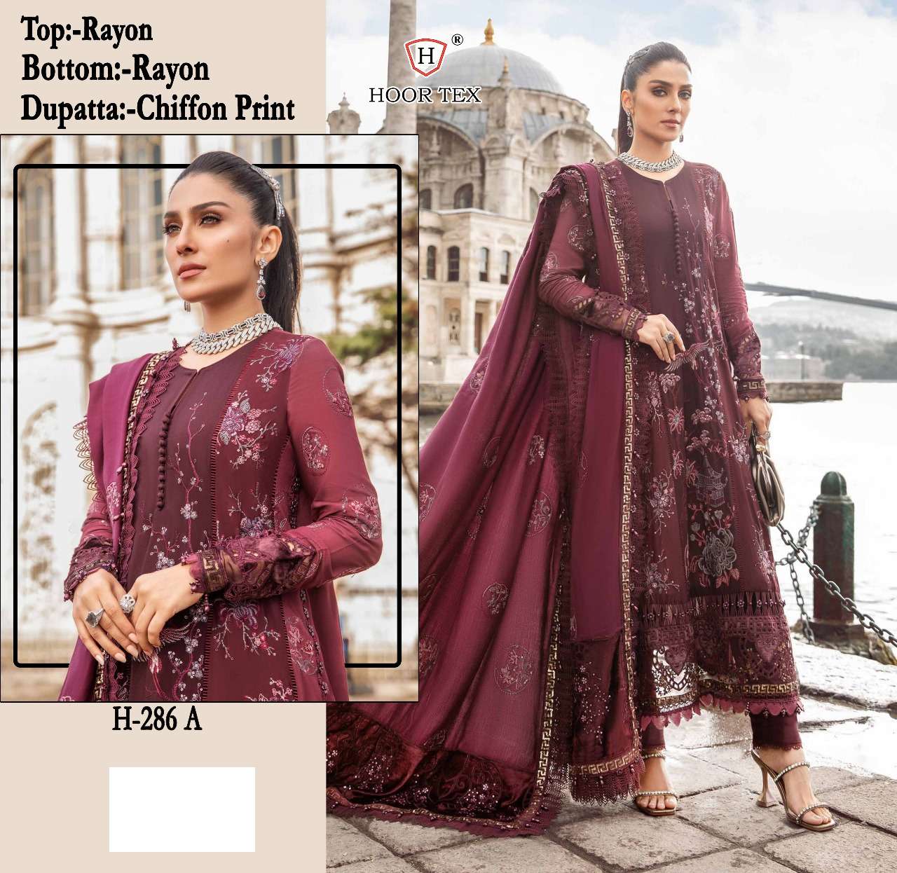 hoor tex H-286 A To C designer Heavy Rayon suit