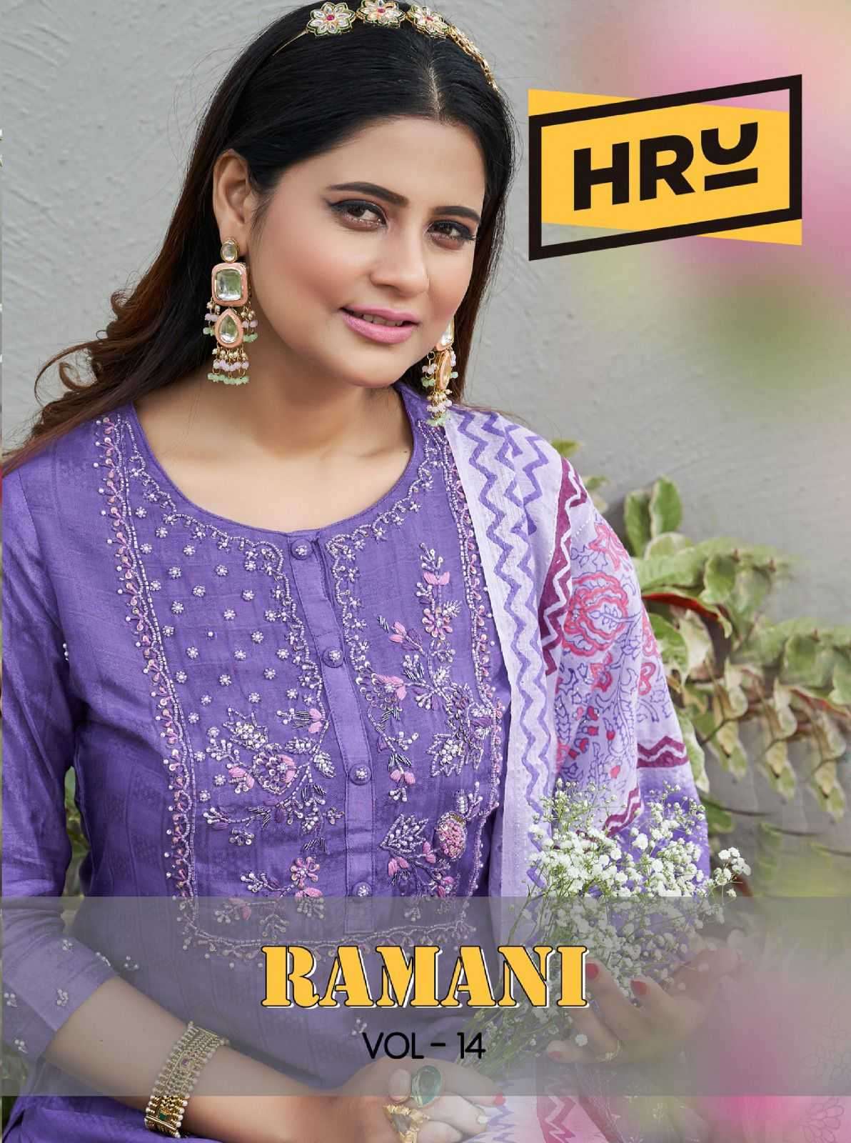 hru ramani vol 14 series 5021-5025 Pure Viscose readymade suit 
