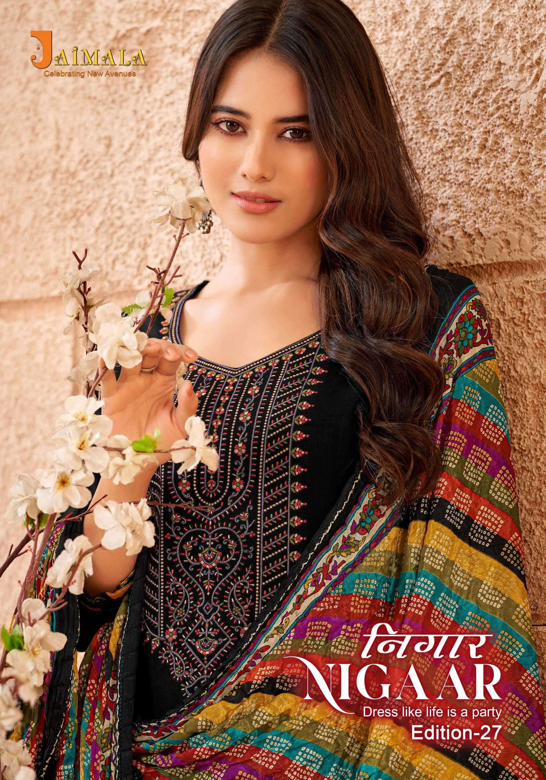 jaimala nigaar 27 series 1506001-1506008 pure rayon slub suit