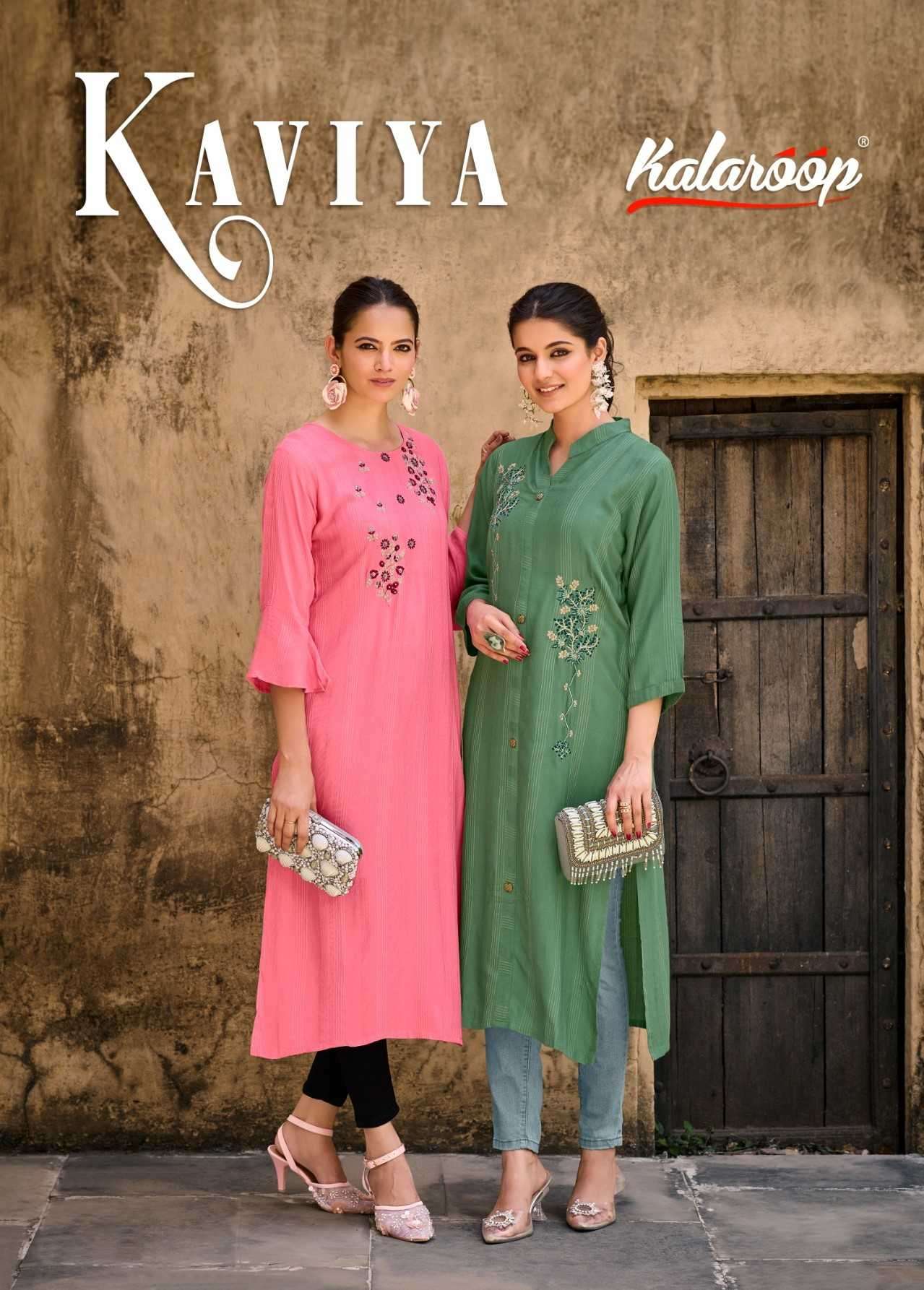 kalaroop kaviya series 5191-5196 fancy weaving kurti
