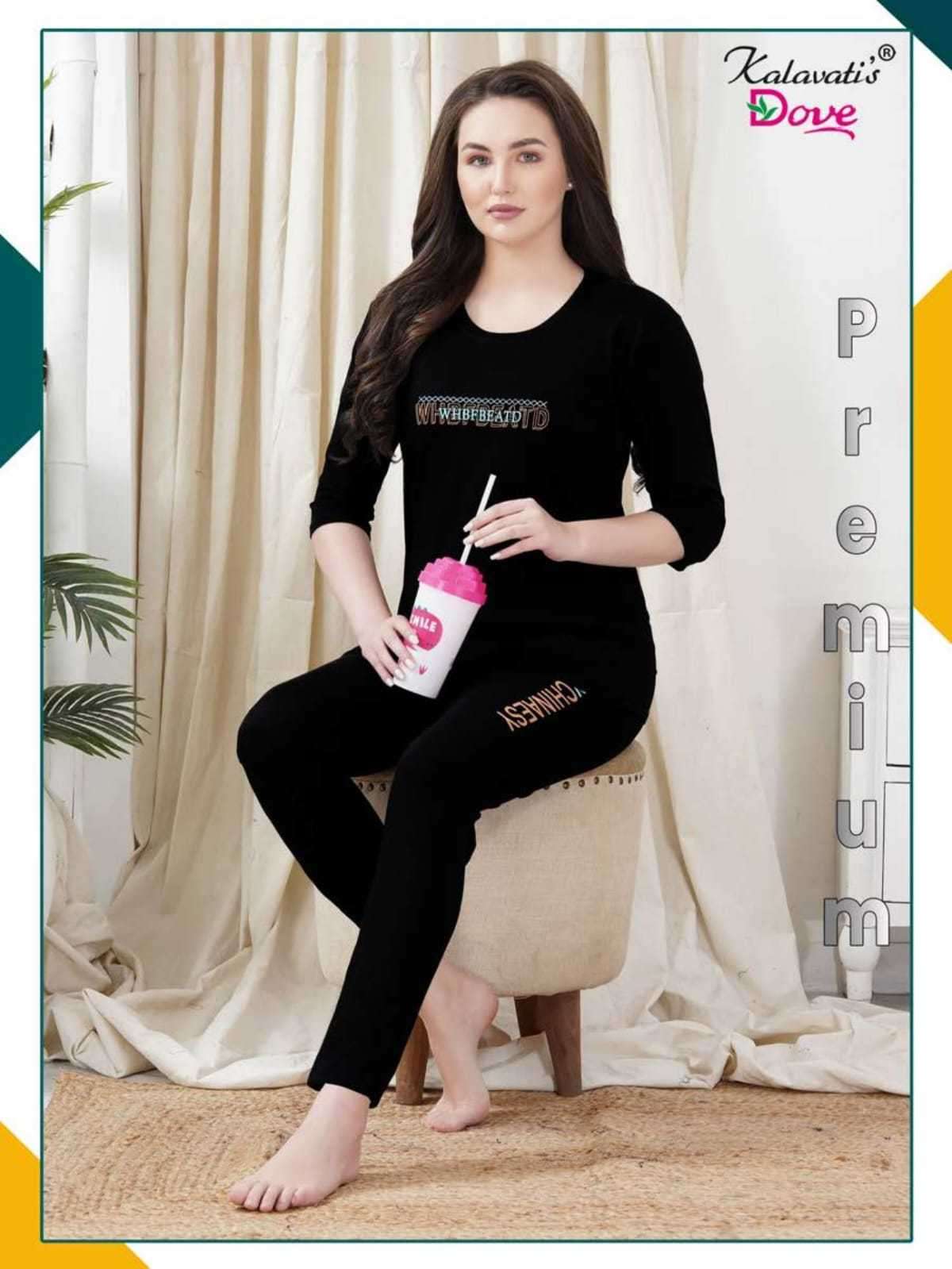 kalavati dove vol 284 new trendy hosiery cotton full stitch co-ord set