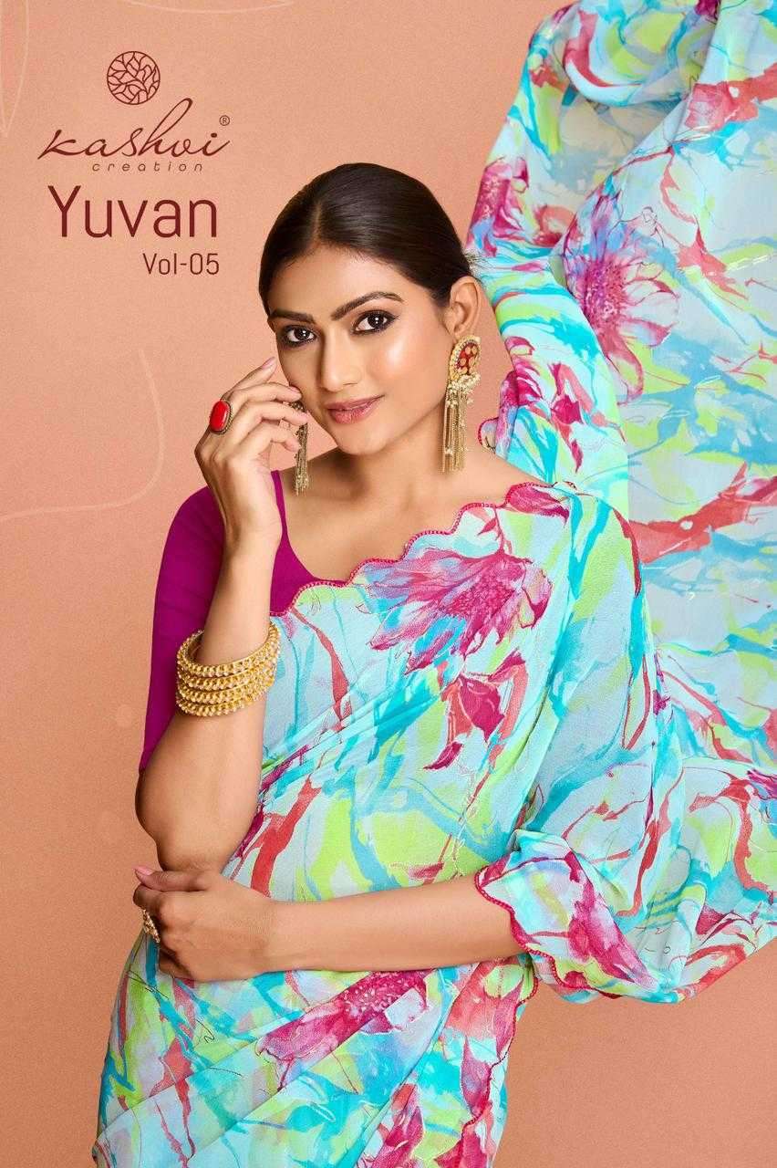 kashvi yuvan vol 5 series 1001-1008 georgette saree