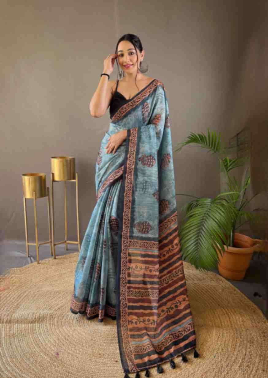 kaveri53 Pure soft cotton tussar silk saree