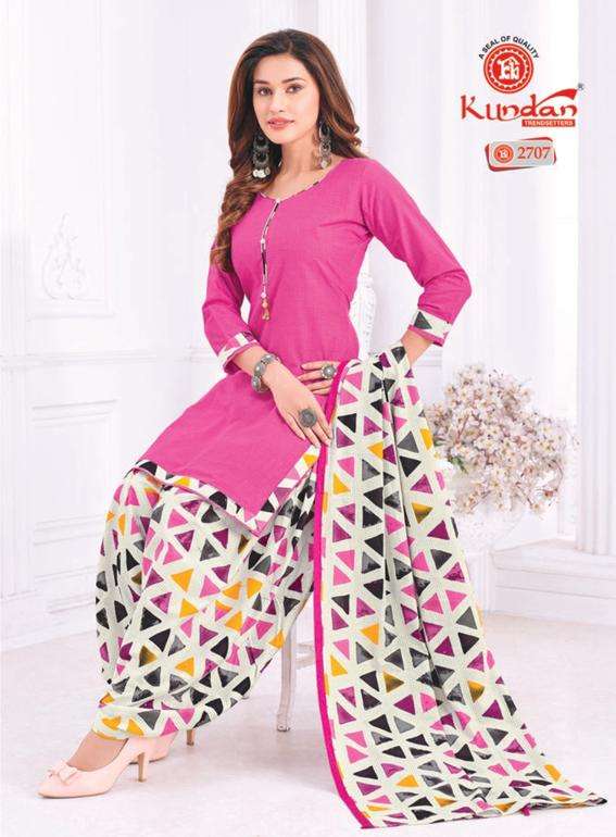 Kundan K4U Vol-27 series 2701-2718  Pure Cotton Printed With Lining readymde suit 