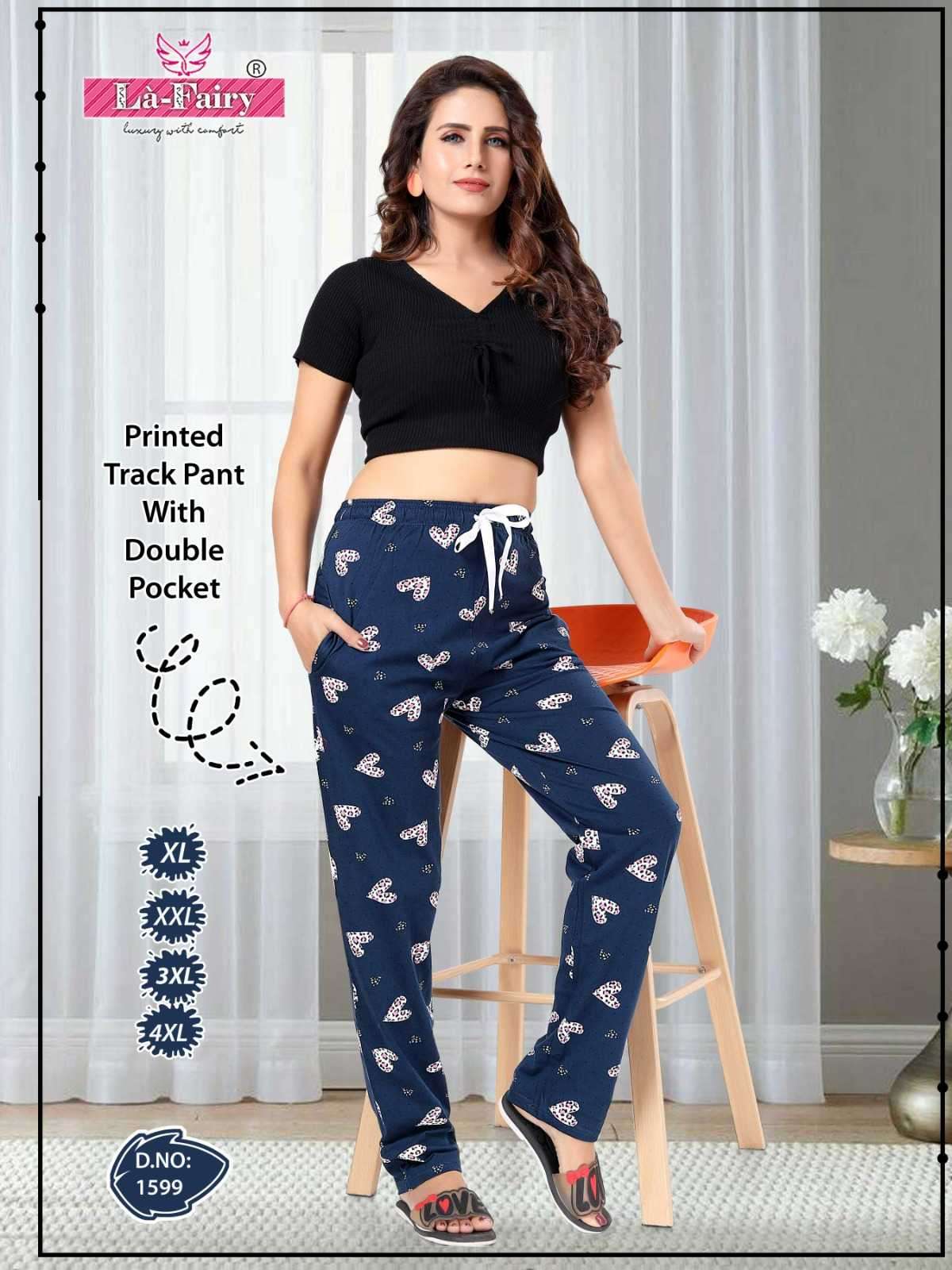 la fairy 1599 regular use hosiery shinker double pocket readymade Printed Track pants