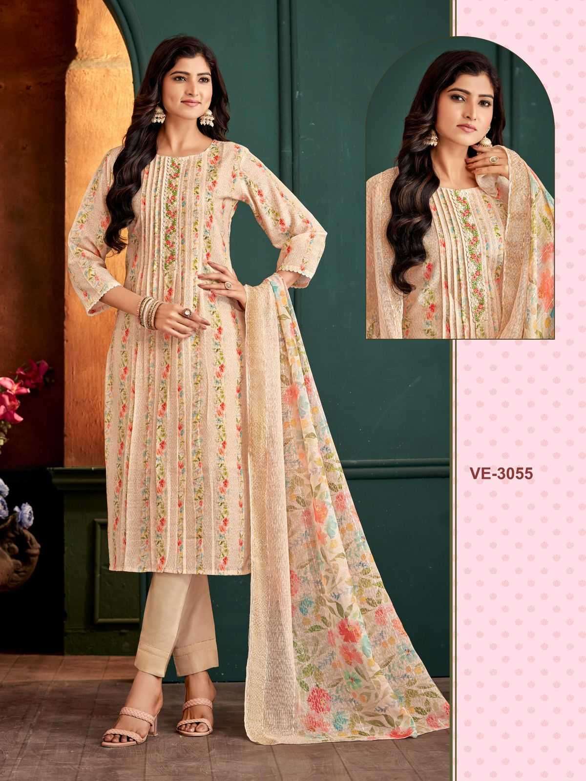 ladies flavour 3055-3056 Linen Cotton Digital print readymade suit 