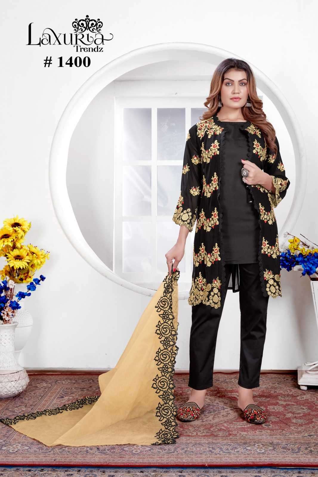 laxuria 1400 Fox Georgette Heavy  Embroidery readymade suit 
