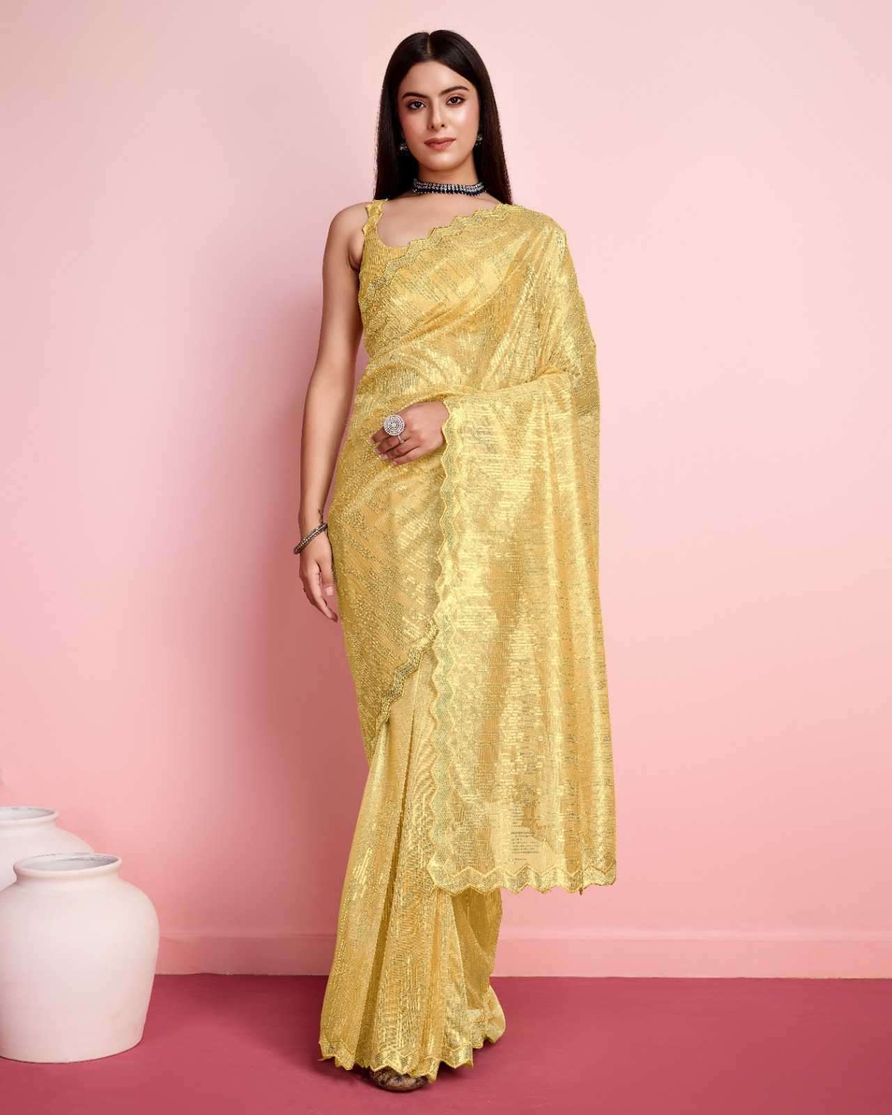 madhav vol 2 Silver Twill Net embroidery saree