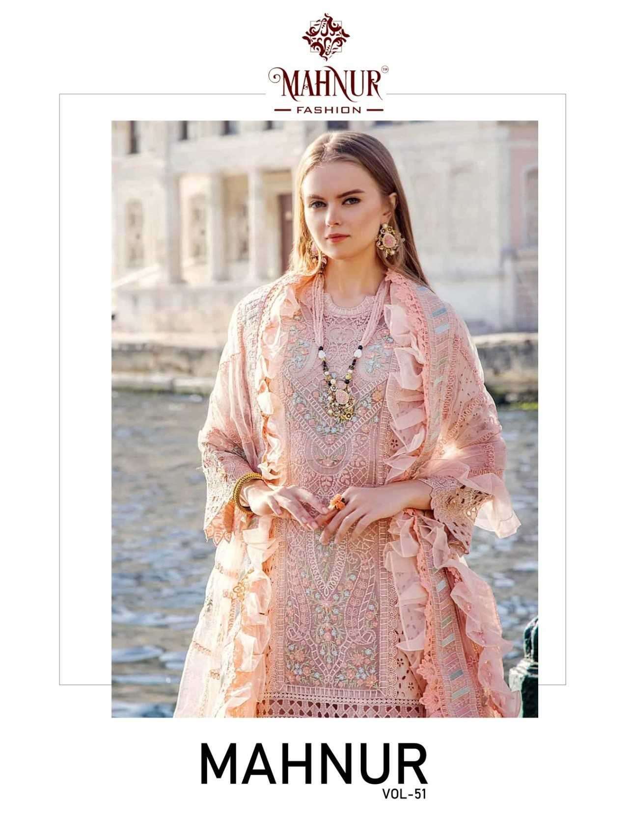 mahnur presents mahnur vol 51 series 51001-51002 cambric cotton suit 