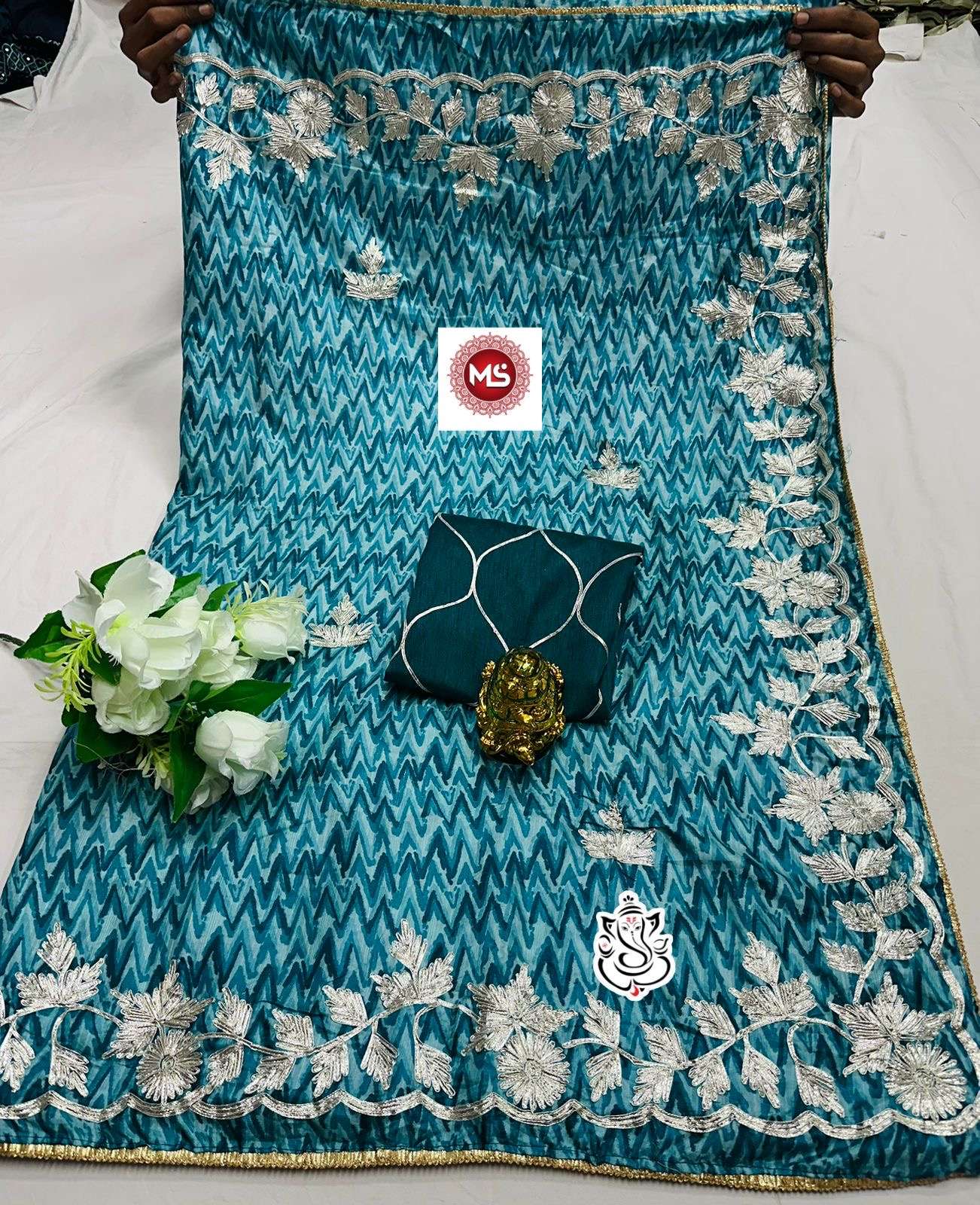 Ms brand special hand gotta silky fancy silk saree
