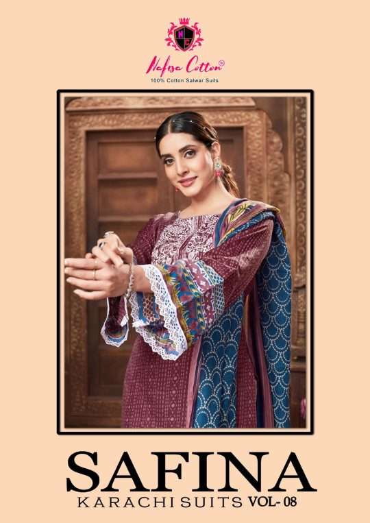 Nafisa Safeena Vol-8 series 8001-8006 Pure Soft Cotton suit