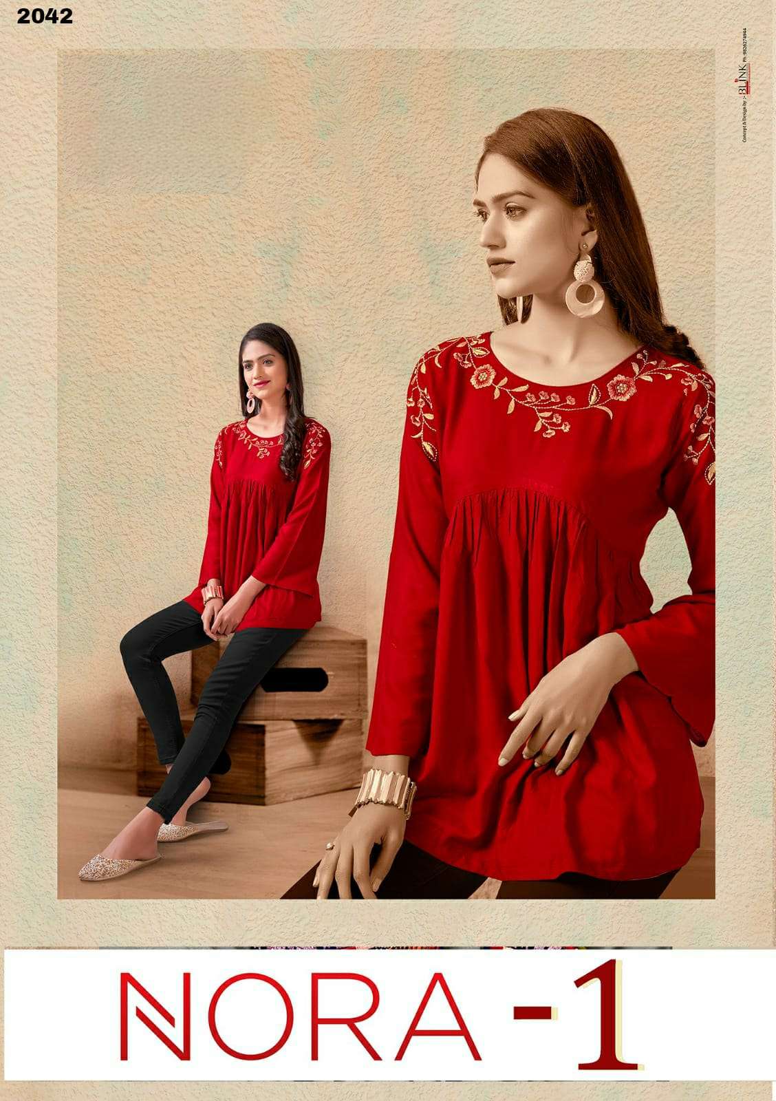 Nora- Vol-1 14KG Heavy Riyon Short Top with Designer style 