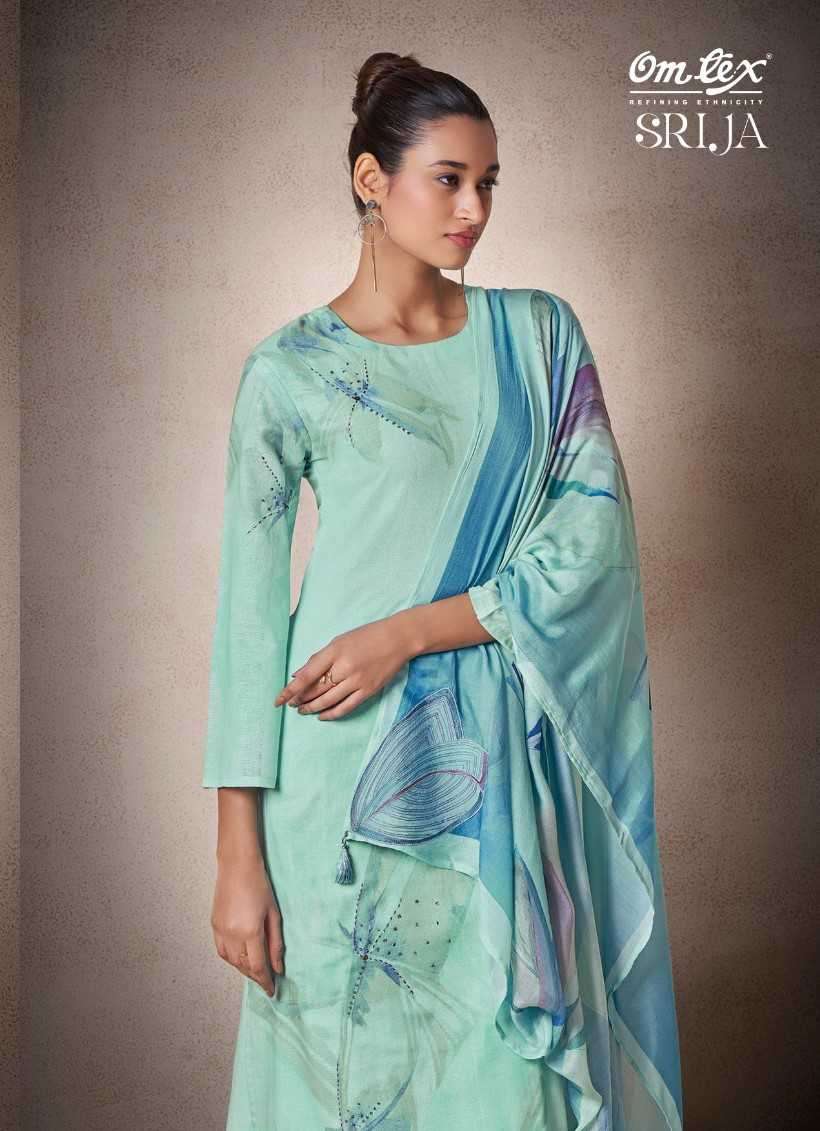 omtex srija series 5111 rua linen digital print suit 