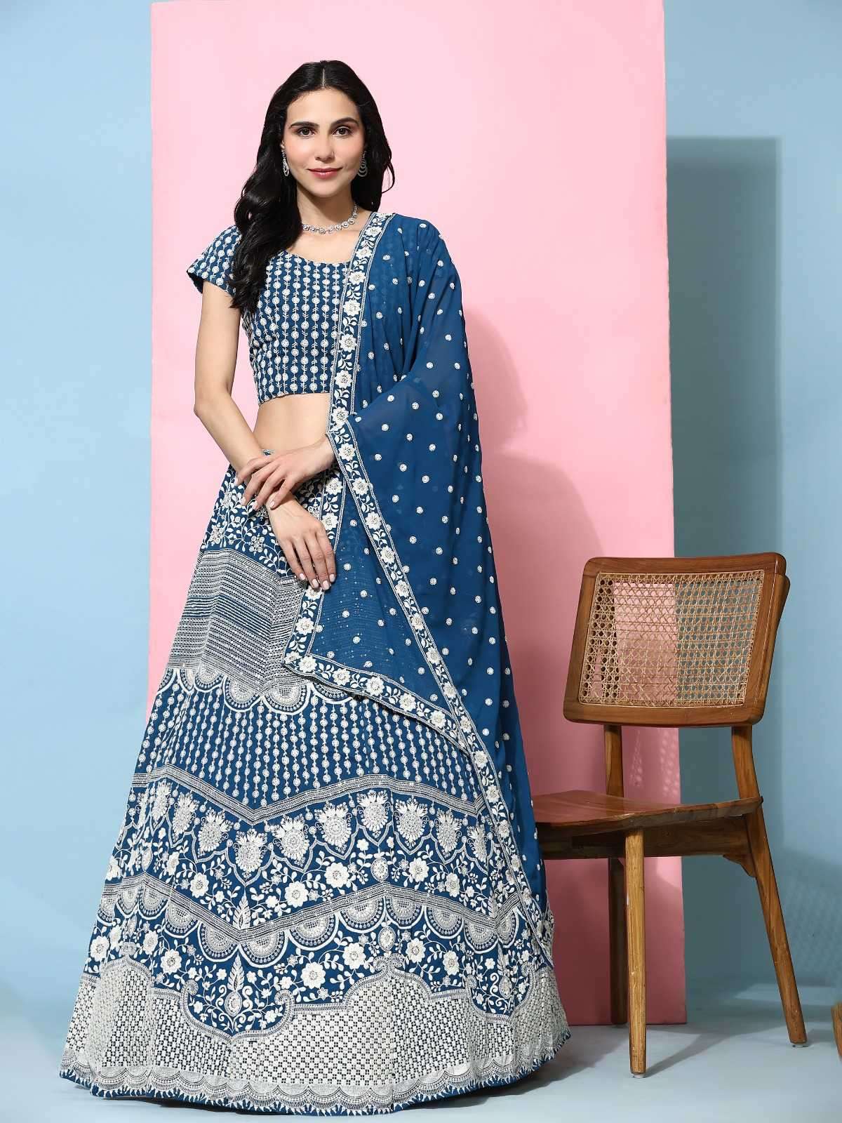 pr c-1958 imported georgette fabric lehenga