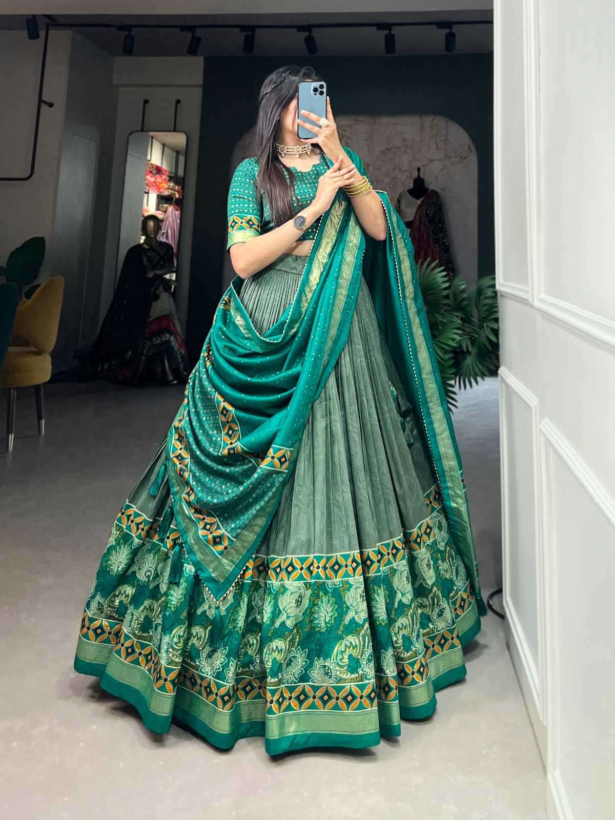 pr lnb1210 occasion wear tussar silk fully stitch fancy lehenga choli