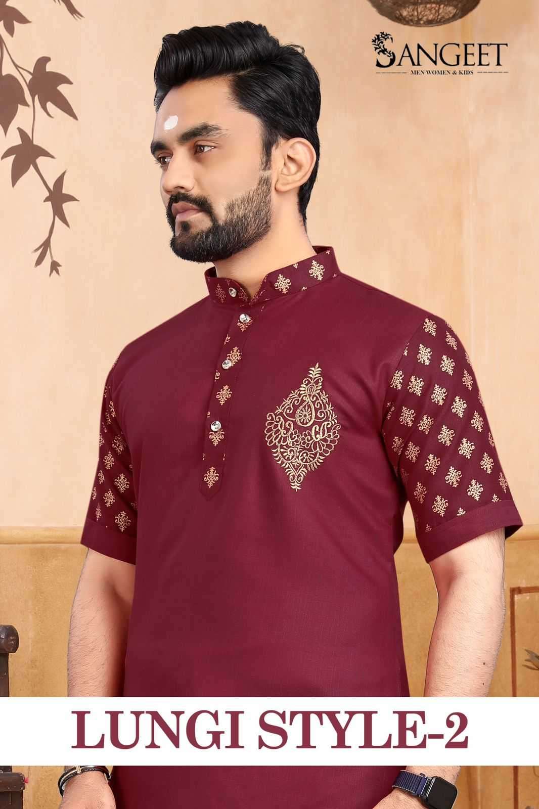 pr lungi style 2 series 1001-1006 slub cotton men kurta