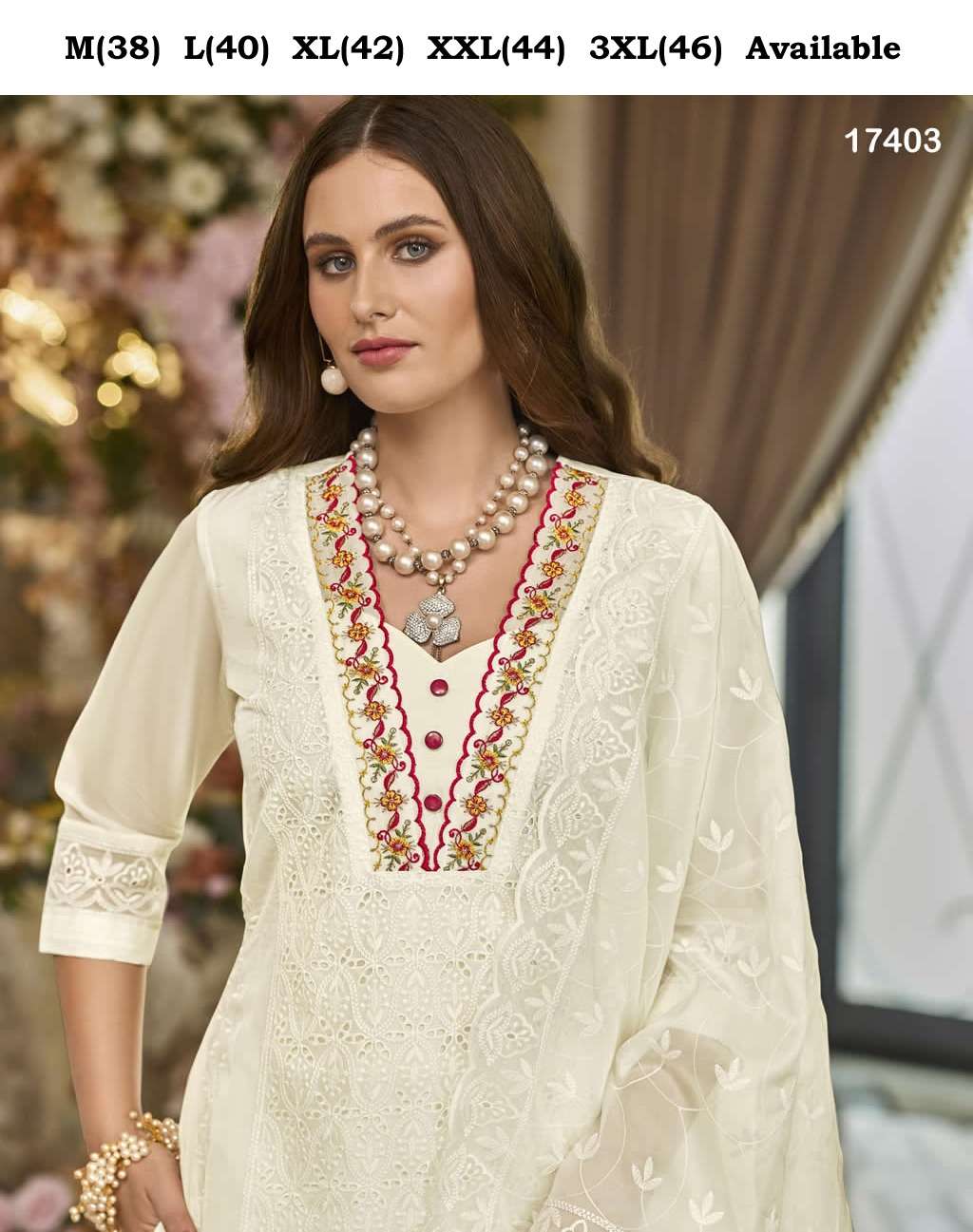 Premium 2024 Summer Collection Bored Schiffli Work suit
