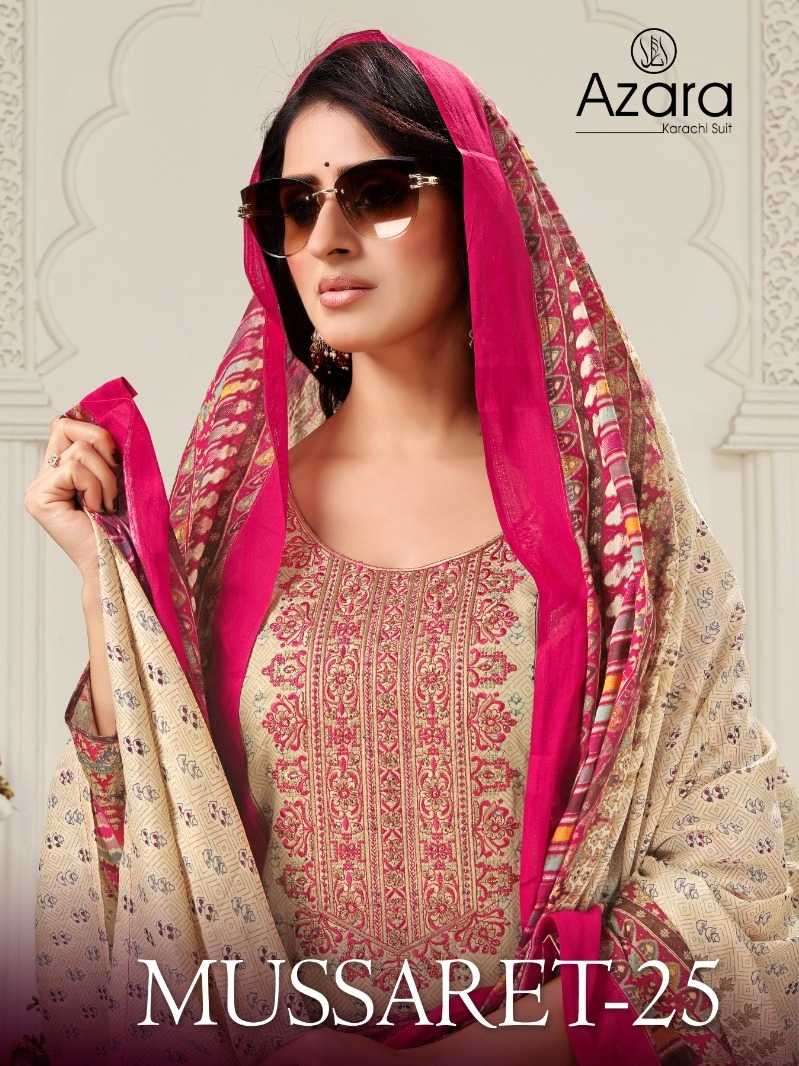 radhika azara mussaret 25 series 1034 pure zaam cotton suit