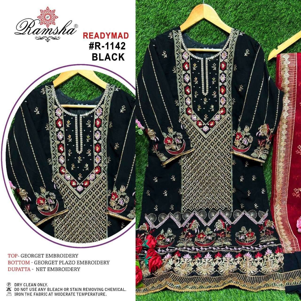 ramsha R-1142 georgette embroidery readymade suit 