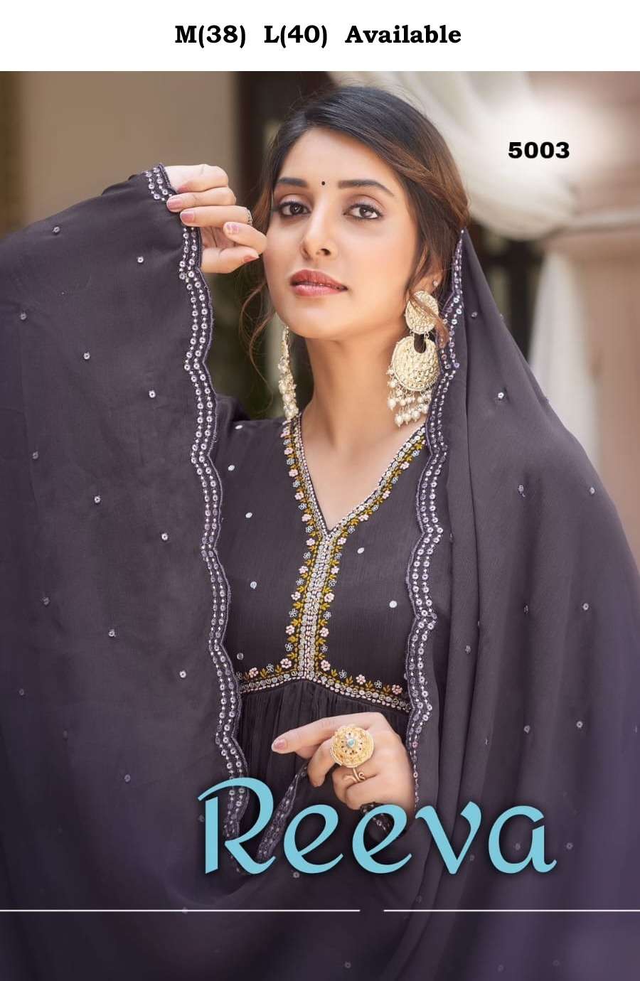 REEVA designer Pure Chinon Handwork & Embroidery readymade suit