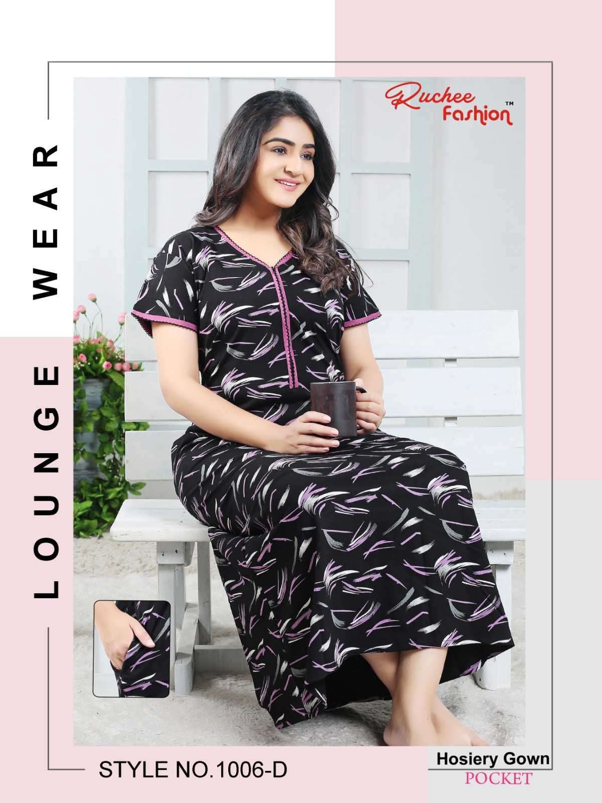 ruchee fashion 1006 Finest Quality of Heavy Shinkar Hosiery night gown