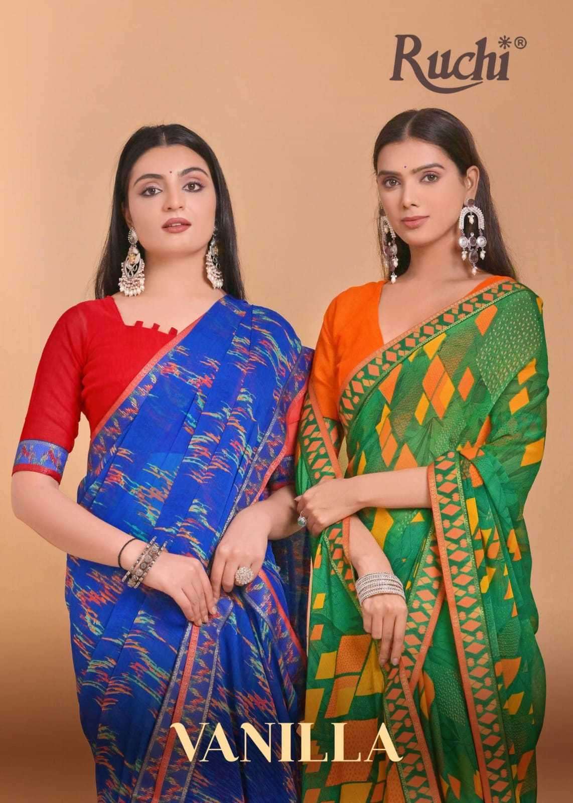 ruchi vanilla series 32701-32706 Chiffon Saree
